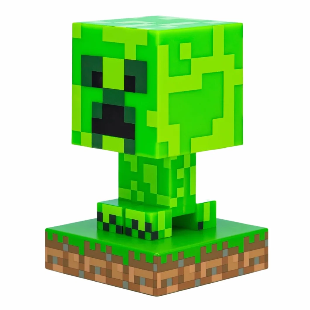 Paladone Minecraft Creeper 3D Icon Light BDP | Oficjalnie licencjonowana zielona pikselowana lampka nocna lub lampa biurkowa | Wyjątkowy pomysł na prezent dla graczy | Zasilany przez 2 x AAA, PP6593MCF