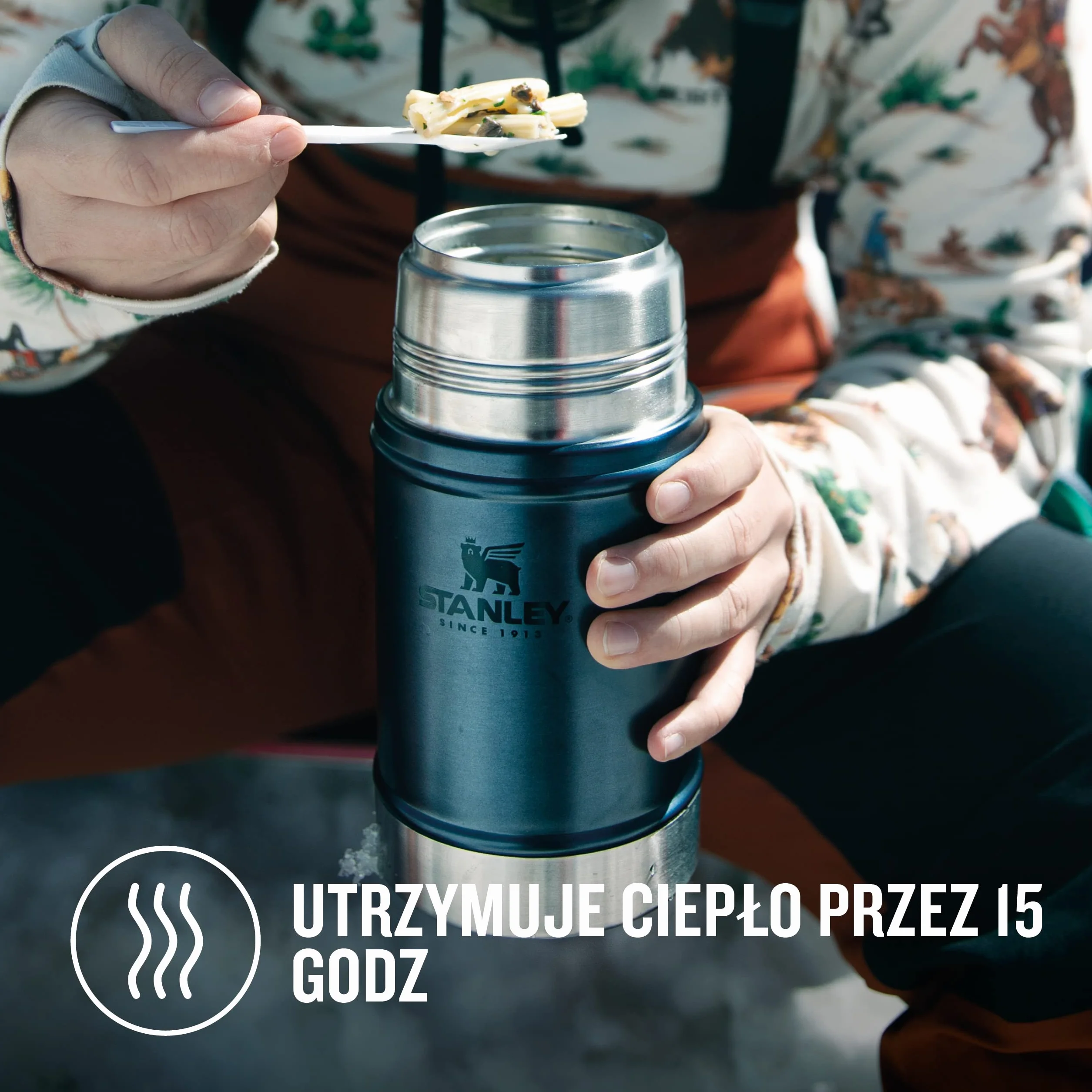 Stanley 1913 Classic Legendary Food Jar 0.7L Hammertone Green Termos do żywności ze Stali Nierdzewnej Bez BPA