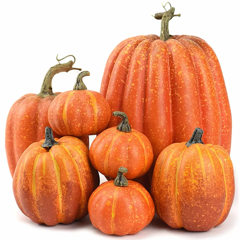 7 szt. sztucznej dyni, sztuczna dynia, jesienna dekoracja na Święto Dziękczynienia, Halloween, Boże Narodzenie