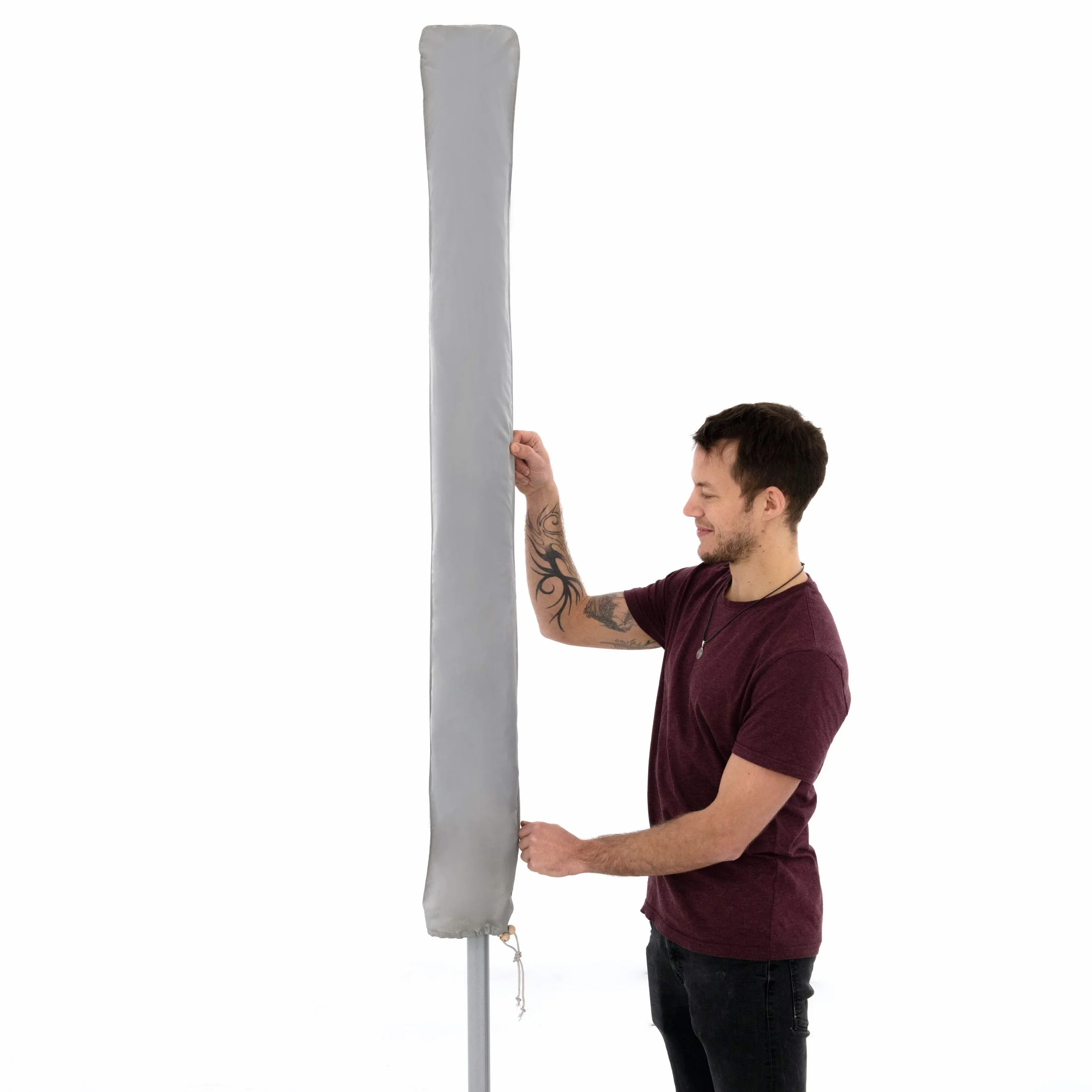 Doppler Pokrowiec na parasol przeciwsłoneczny Basic dla parasoli przeciwsłonecznych do 350 cm - Dla doskonałej ochrony parasola przeciwsłonecznego - Odporny na warunki atmosferyczne - Jasnoszary
