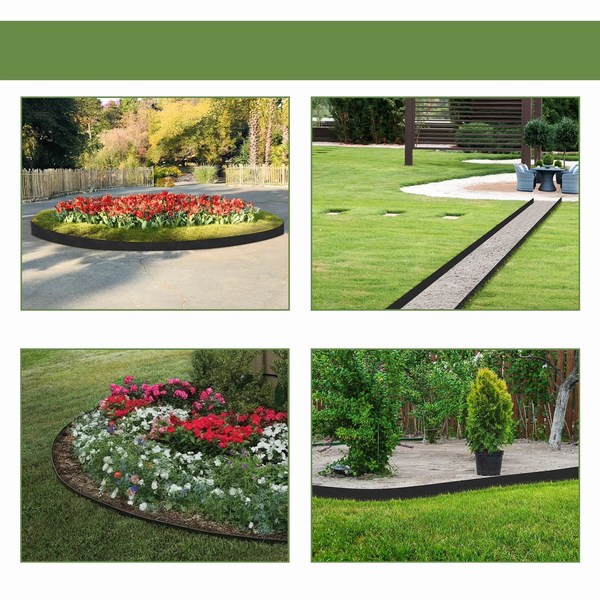 GARDENIX TapeBORDER obrzeże trawnikowe z tworzywa sztucznego, długość 10 m, wysokość 14 cm, kolor czarny
