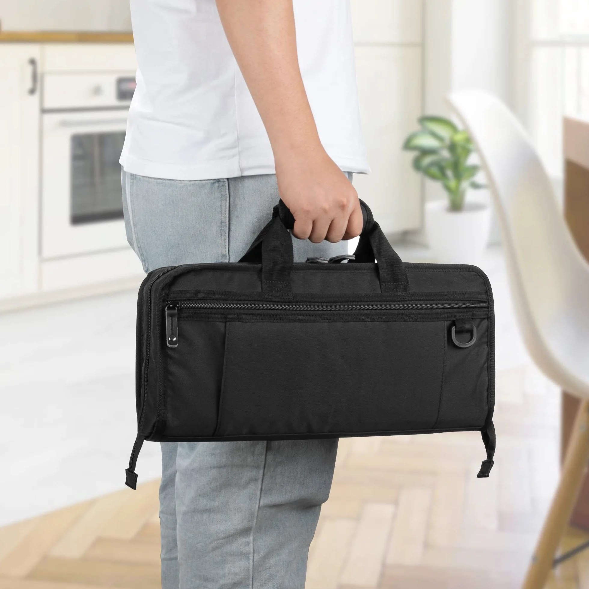 SAMDEW Torba Szefa Kuchni, Etui na Nóż Szefa Kuchni z 17 + 6 Miejscami na Przybory Kuchenne, Przenośny Zestaw Noża do Noża Szefa Kuchni, Profesjonalna Rolka Noża Szefa Kuchni do Kuchni, Tylko Torba