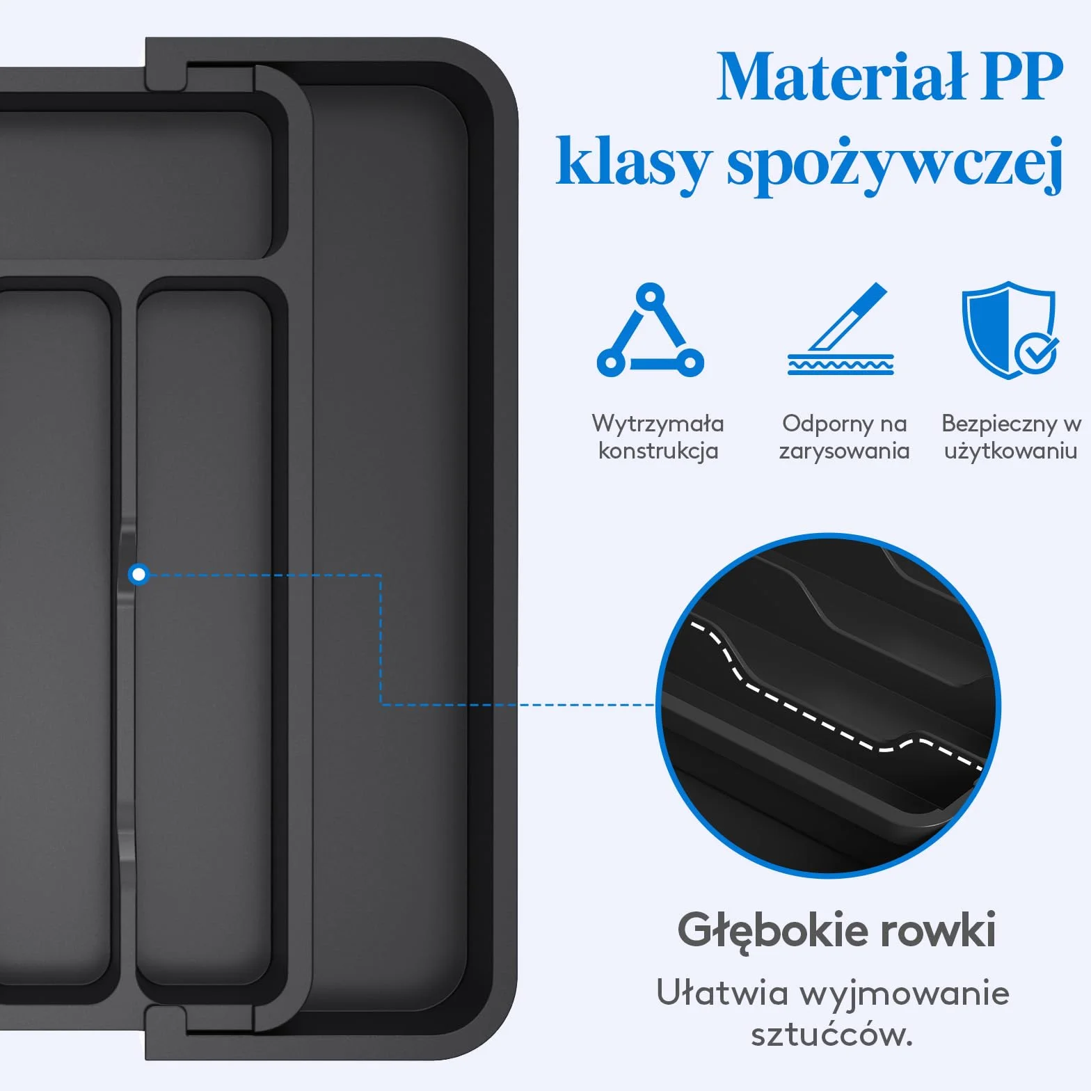 Lifewit Pojemnik na sztućce do szuflad rozszerzalny organizer kuchenny 30,9 cm czarny