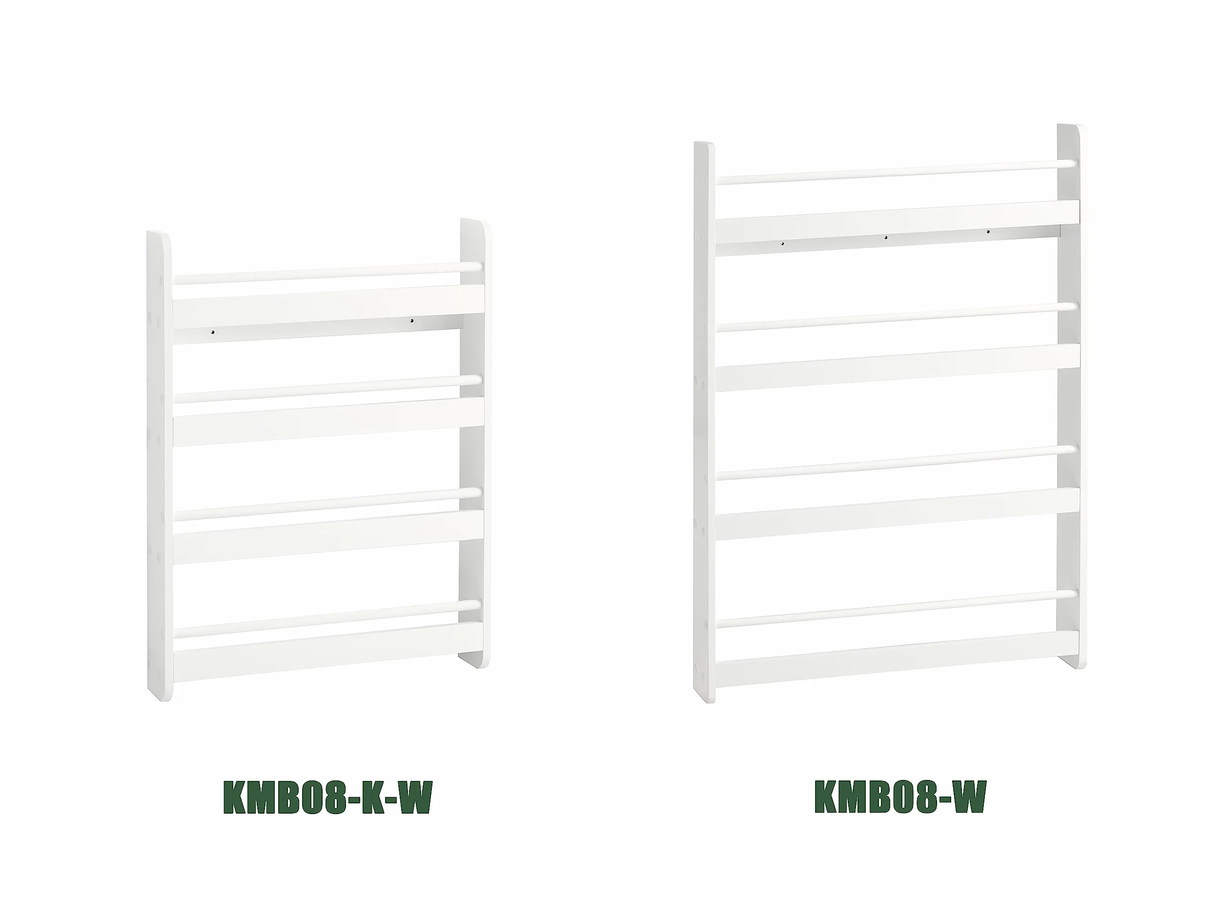SoBuy KMB08-W regał dziecięcy, regał na książki dla dzieci, regał wiszący, regał do przechowywania z 4 półkami na książki i dekoracje, biały, szer. x wys. x głęb. ok.: 80 x 118 x 12 cm