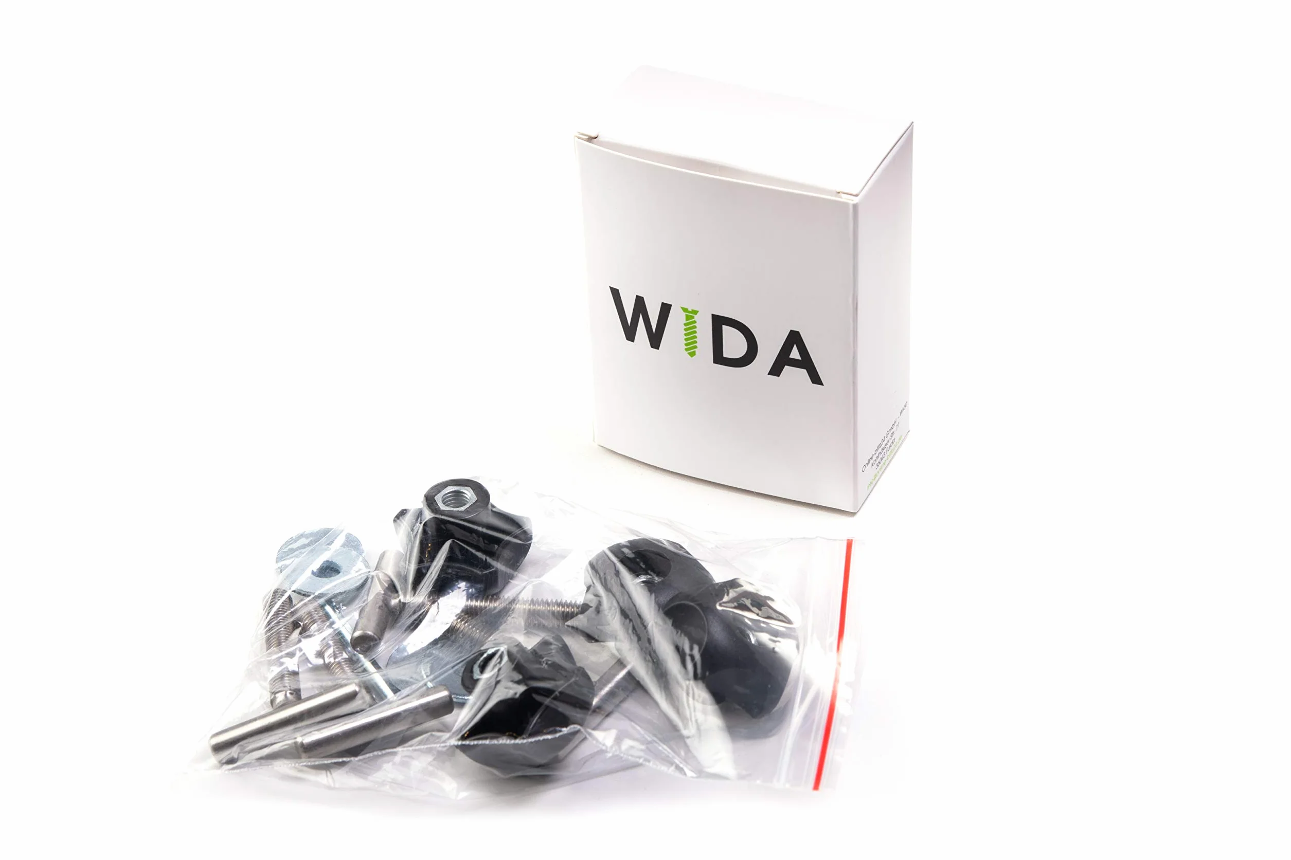 Online-Blitz24 GmbH Wida - śruby mocujące ze stali nierdzewnej 25 mm - 50 mm - 60 mm -70 mm szyna zatrzaskowa Multiflexboard T5 / T6 mocowania, zabezpieczenie ładunku (4 x 50 mm)