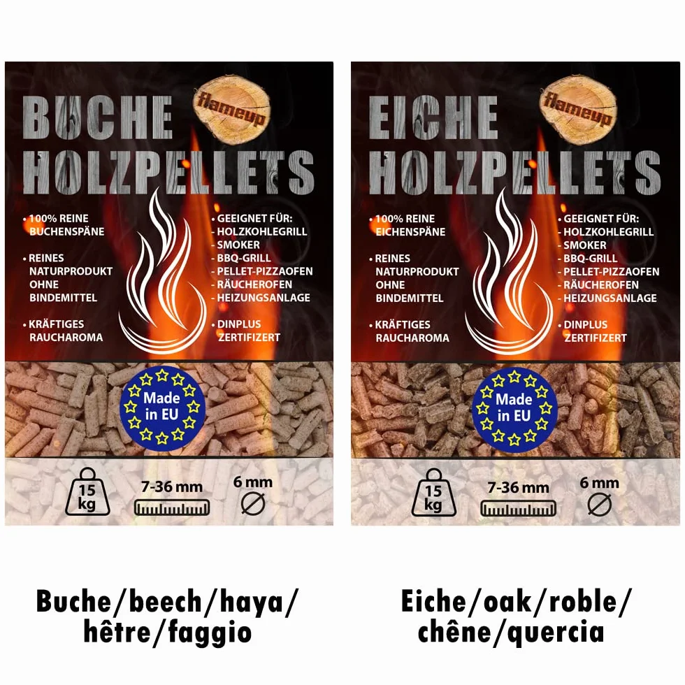 Pellet Dębowy 15 kg + Bukowy 15 kg - Grill Wędzarniczy, Drewno do Pieca Pizzy, BBQ, Grillowania, Wędzenia, Ogrodu - Akcesoria