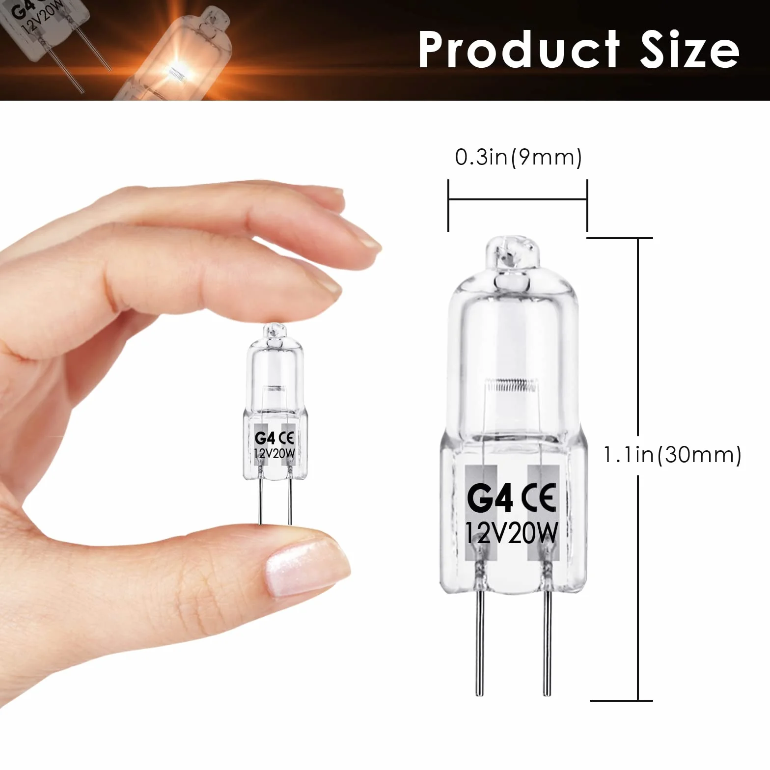 BROTOU G4 żarówki halogenowe, G4, 20 W, 12 V, 2800 K, 300 lm, przyciemniane żarówki do piekarnika, mikrofalówki, lampy sufitowe (12-12 V, 20 W)