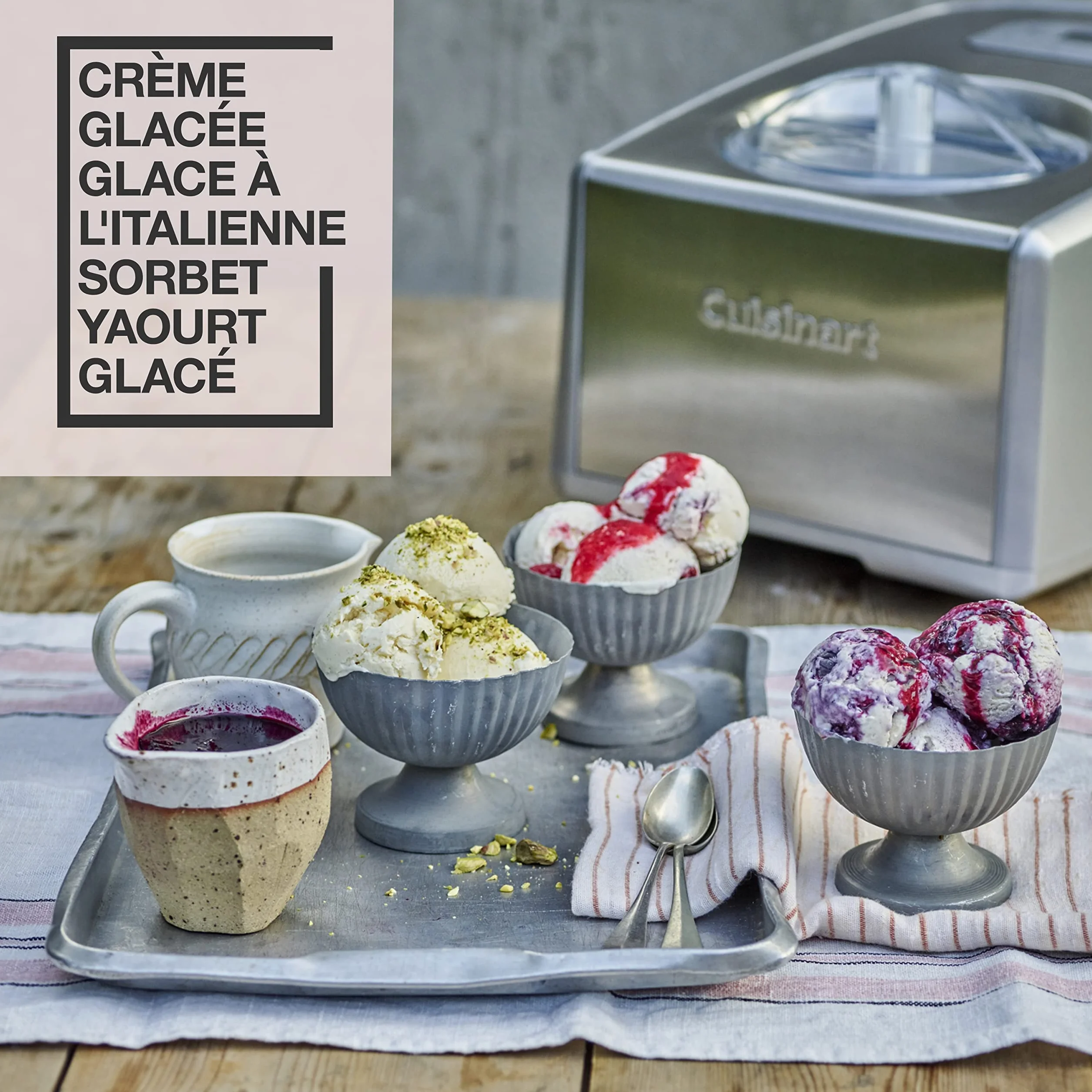 Cuisinart ICE100E Professional Maszynka Do Lodów, Stal Nierdzewna, 150 W, 1,5 L, Srebrny