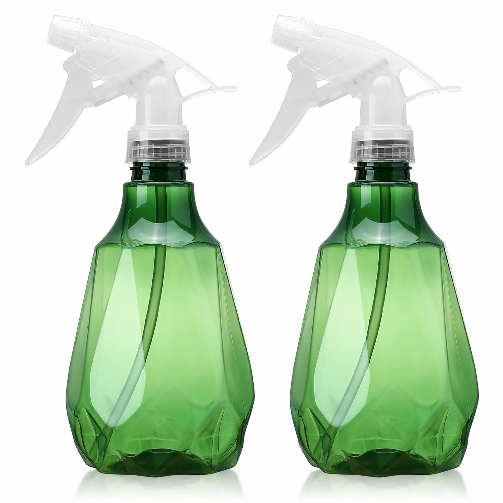 2 butelki z rozpylaczem wody o pojemności 500 ml, puste butelki z rozpylaczem do roślin z drobną mgiełką, do czyszczenia ogrodnictwa, domu, kuchni, spryskiwaczy do włosów, z regulowanymi dyszami