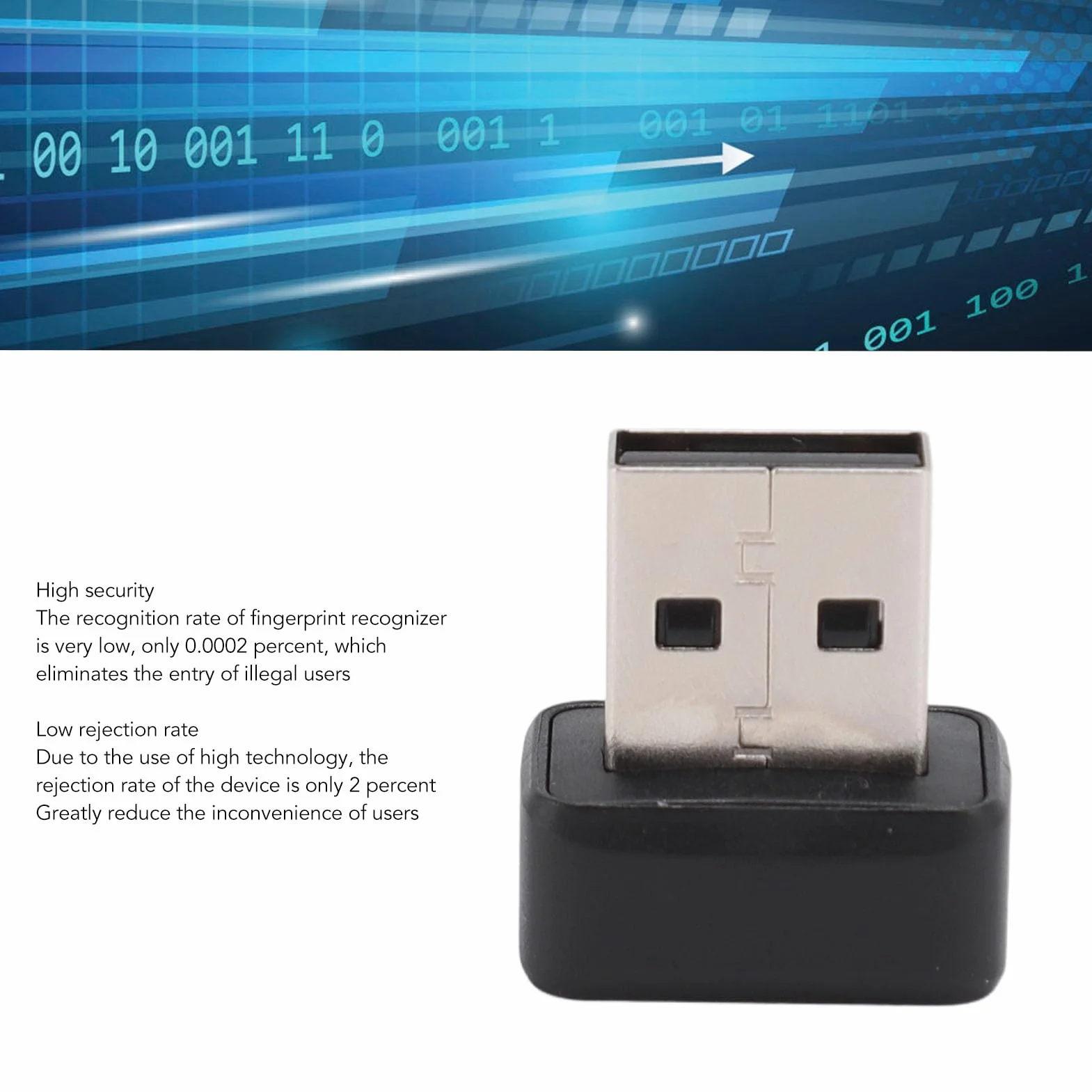 Czytnik Linii Papilarnych Mini USB Kompatybilny z Windows 11 i 10, Dotykowy Skaner Biometryczny 360° z Szybkim Dopasowywaniem do Logowania Bez Hasła i Szyfrowania Plików dla
