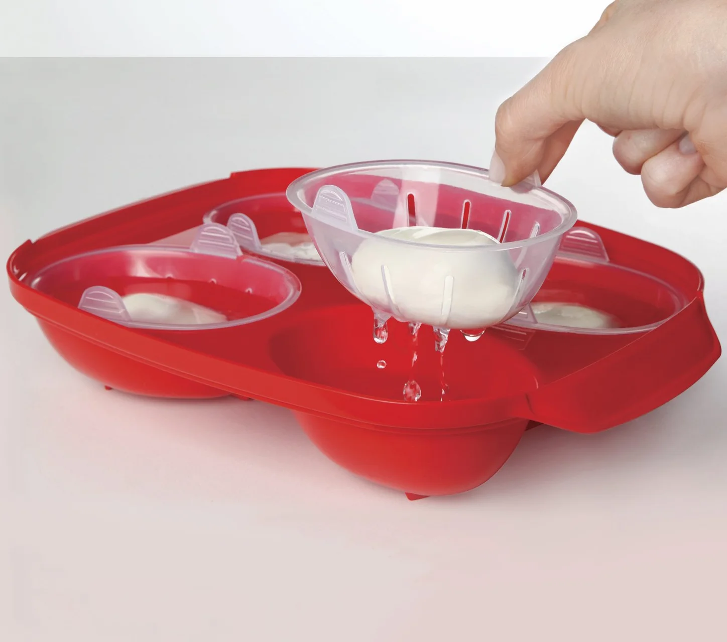 Sistema Microwave urządzenie do robienia jajek na 4 jajka czerwony