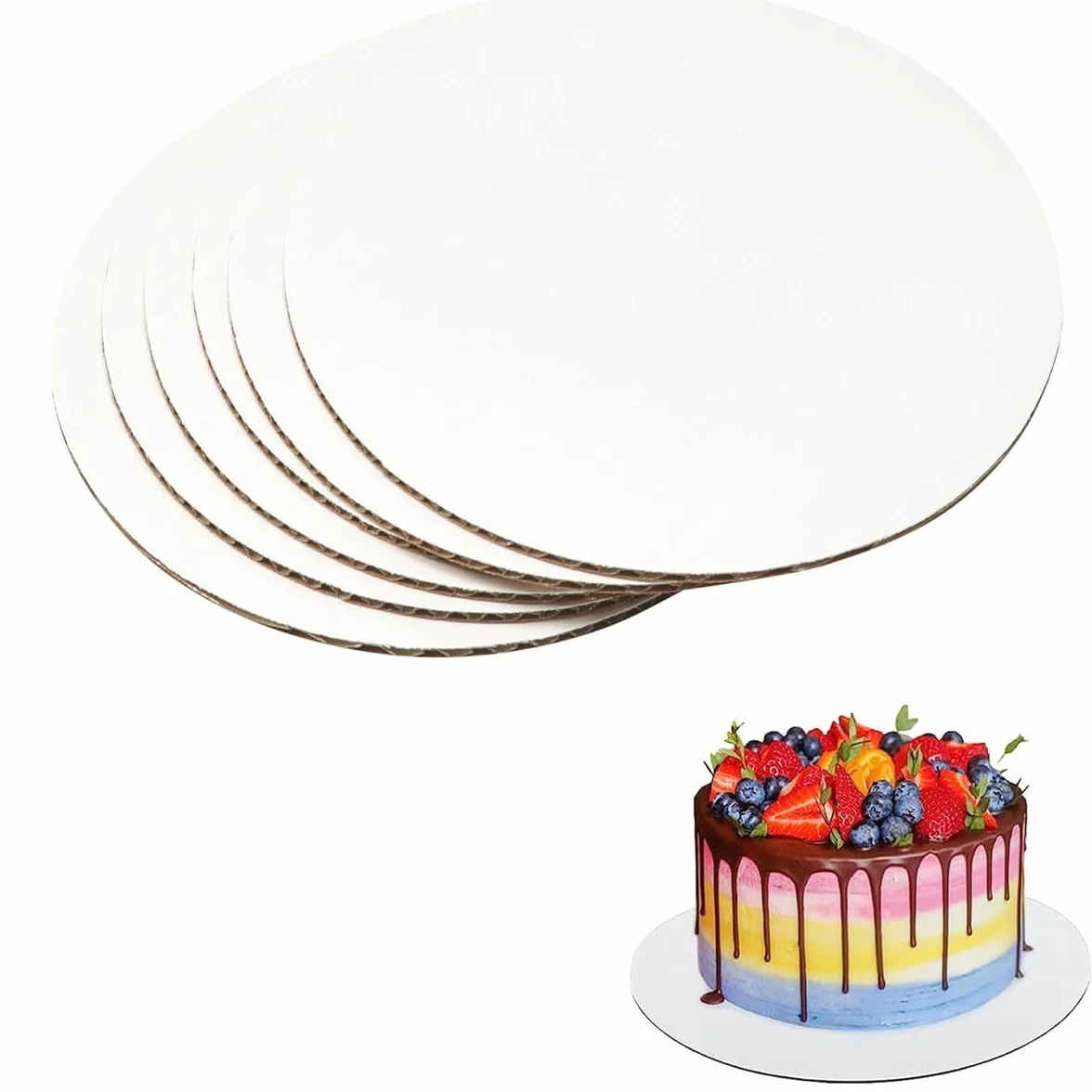 Patera na tort okrągła 30 cm biała Premium z kartonu