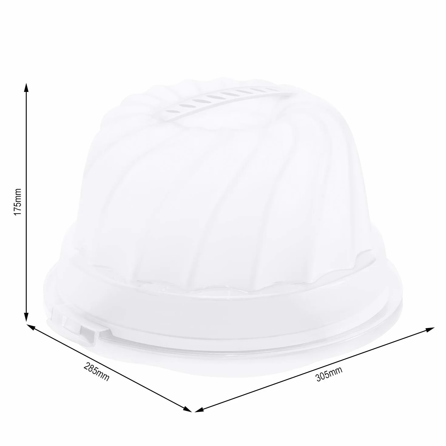 Rotho Fresh pojemnik na ciasto na babeczki z pokrywką i uchwytem, tworzywo sztuczne PP, biały/przezroczysty 30,5 x 28,5 x 17,5 cm