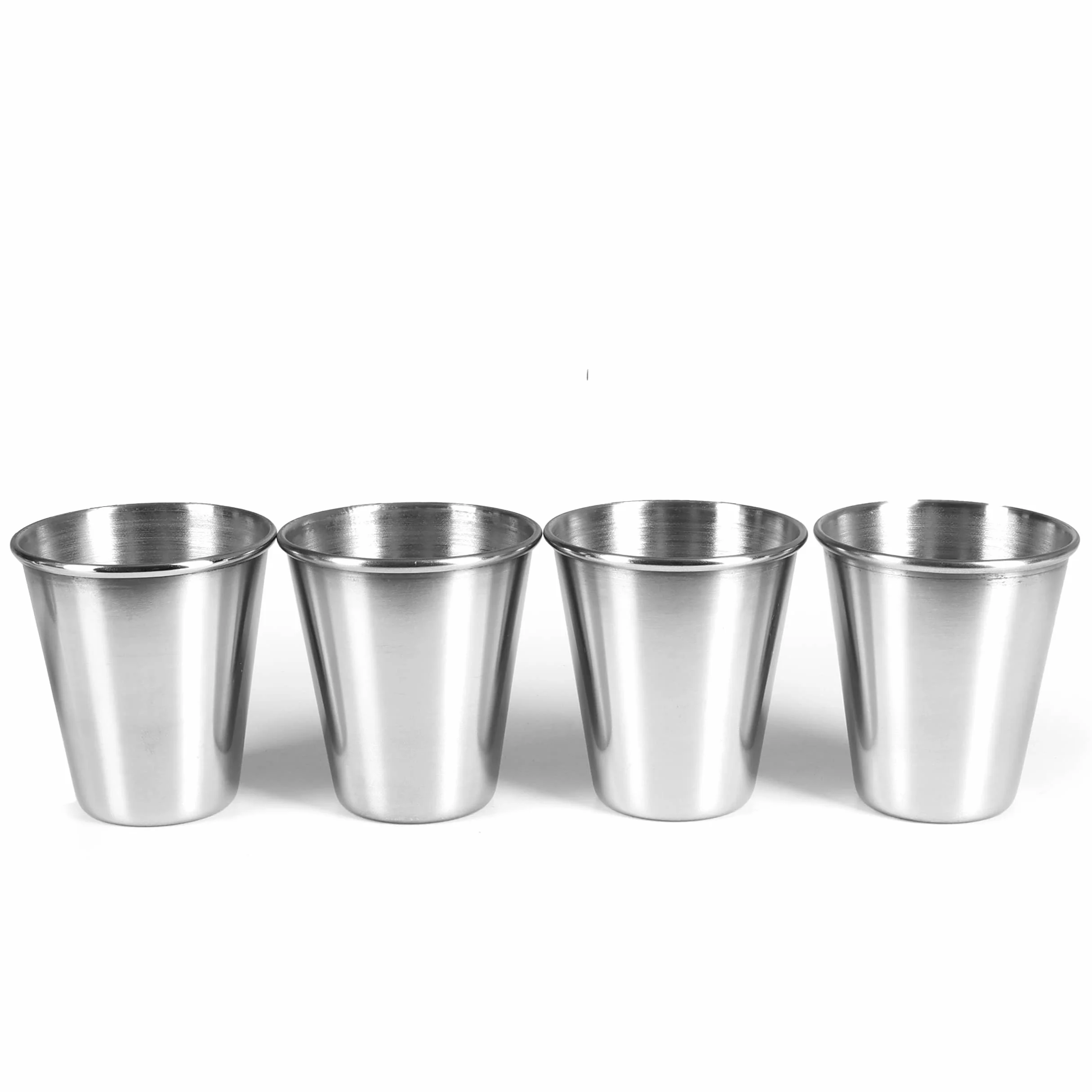 Kieliszki do shotów 60 ml ze stali nierdzewnej, 4 szt., srebrny, 6 cm wys. 5 cm śred.