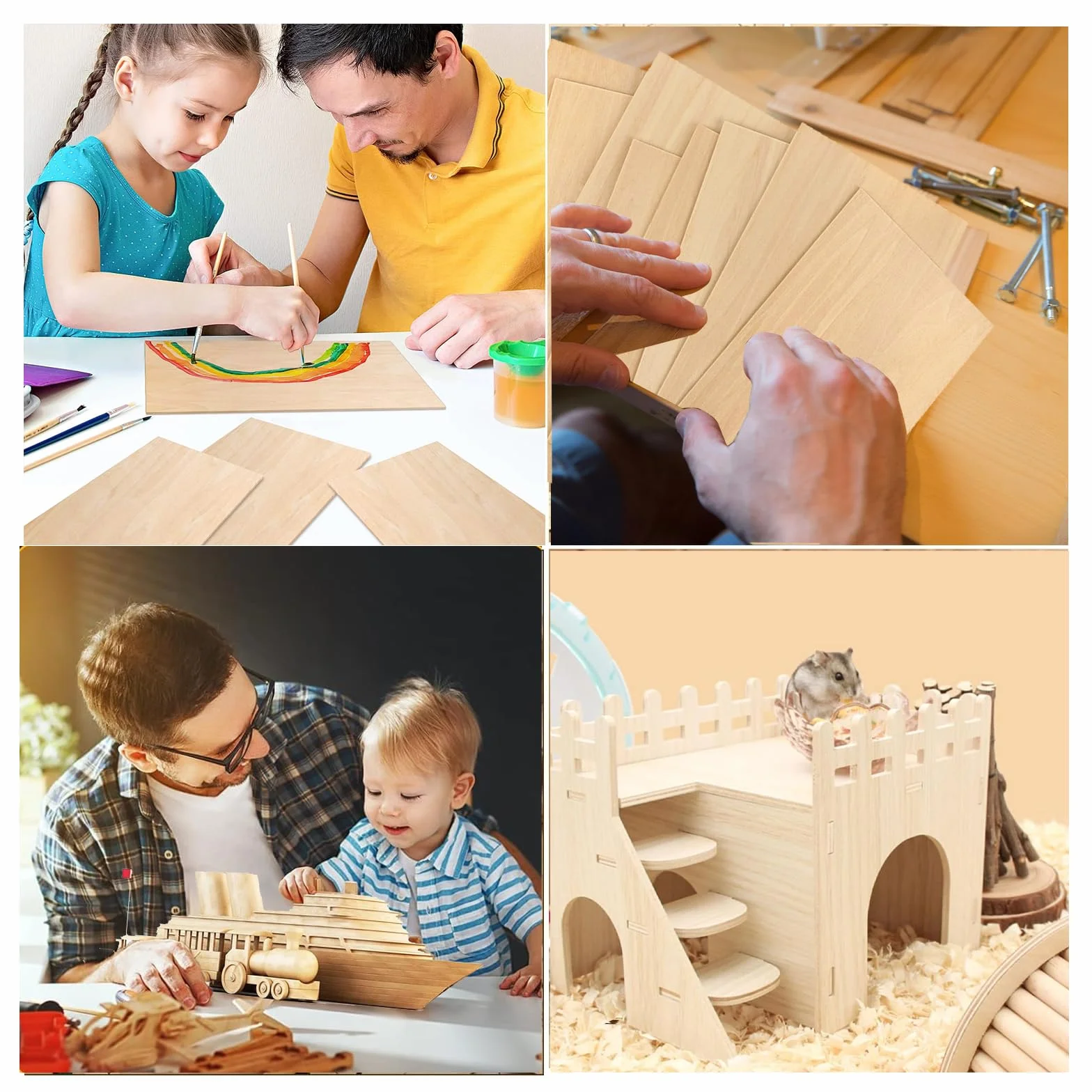 Płyty z drewna balsa, 10 sztuk, do majsterkowania, sklejki, 30 x 20 cm, 2 mm, wysokiej jakości płyty multipleksowe, do samodzielnego wykonania domu, rękodzieła drewnianego, model