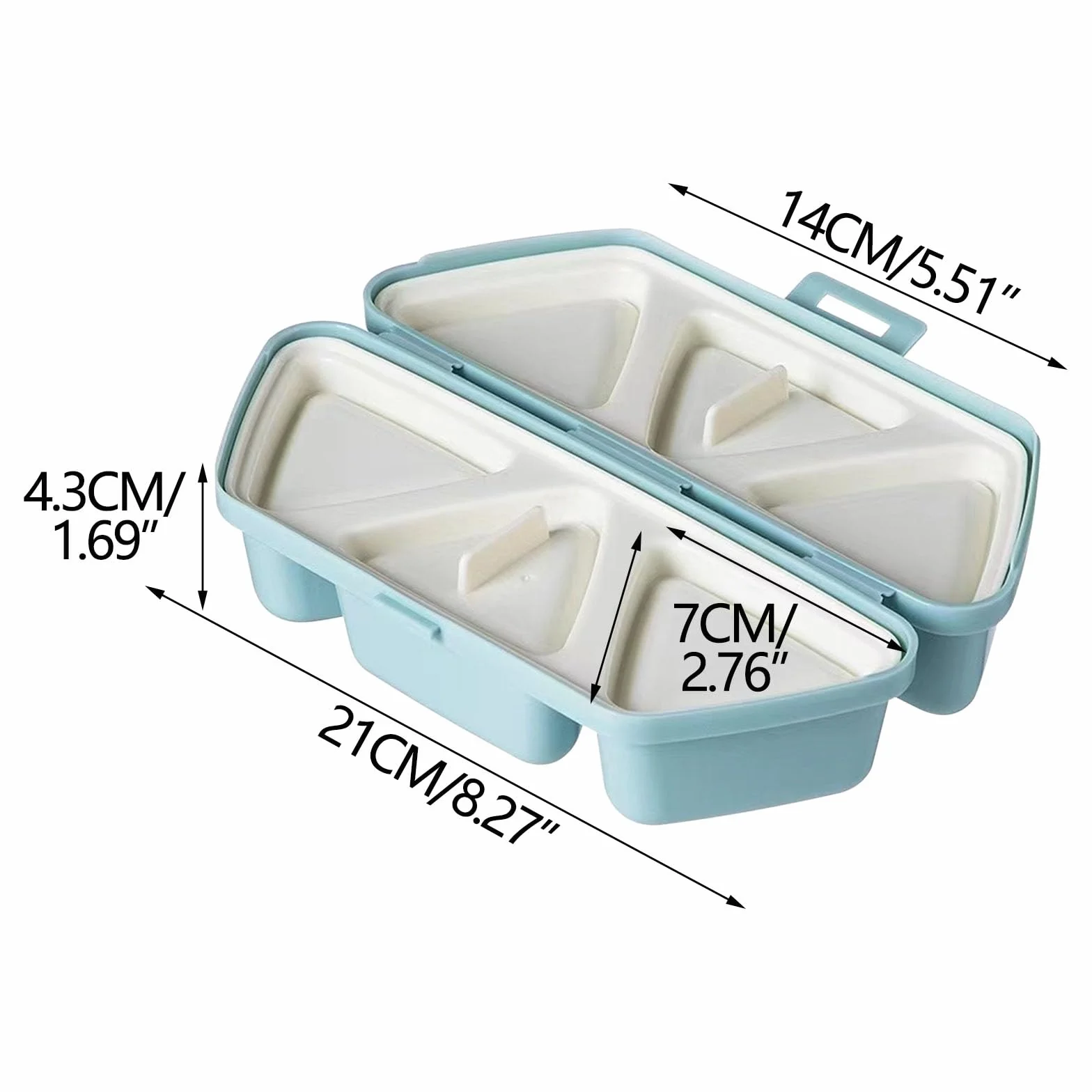 Forma onigiri, 6 w 1 Trójkątne formy onigiri do sushi, składana forma DIY na ryżowe kulki, łatwa do transportu, Nadaje się do wyrobu miseczek do serwowania algowych ryżowych kul i sushi (Niebieski)