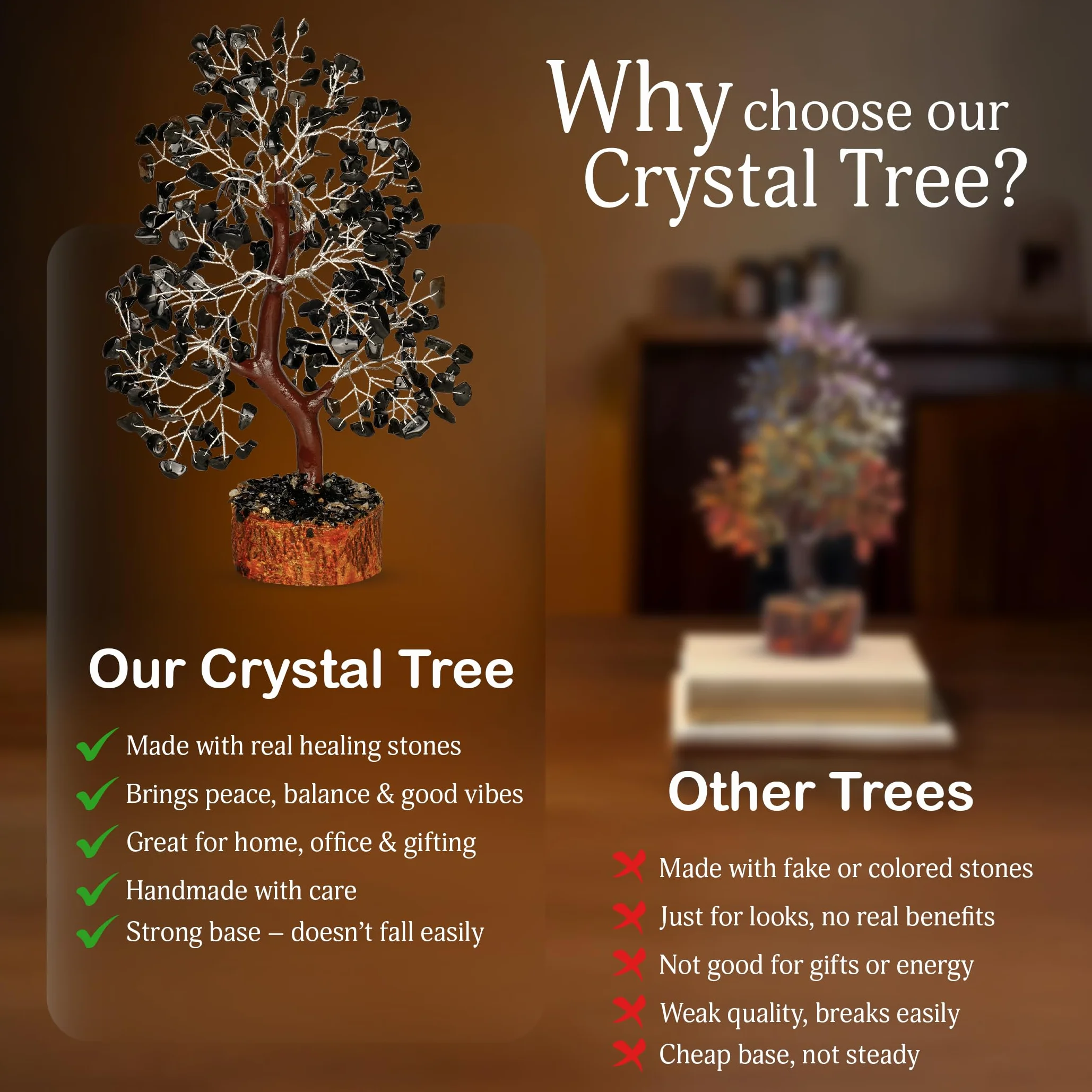 YATSKIA Czarny turmalin kryształ - bonsai, pieniądze, dekoracja drzewa życia, drzewo życia czakry, prezenty energetyczne dla kobiet, kryształy i kamienie szlachetne