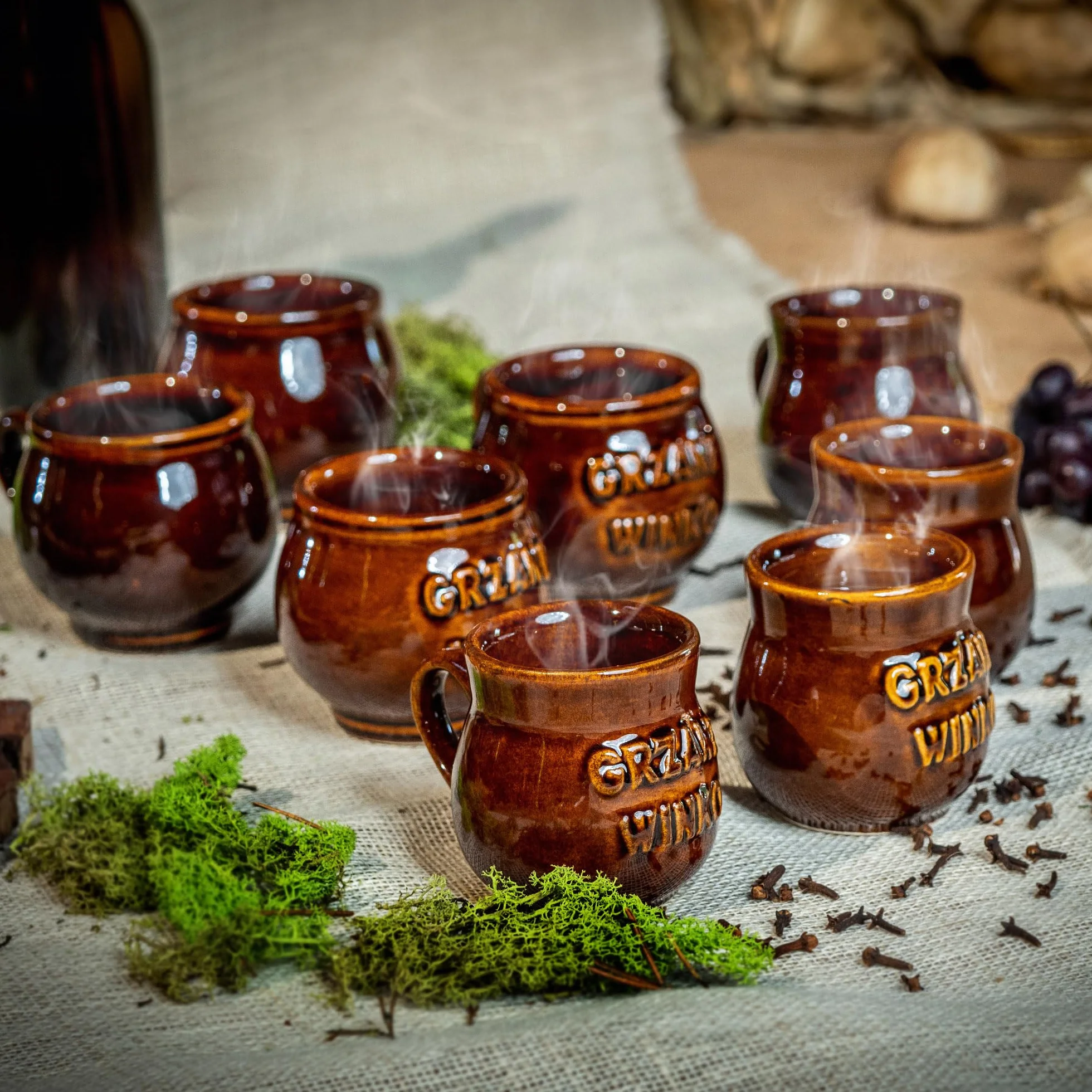 Kubek do grzanego wina z gliny 250 ml ceramiczny ręcznie wykonany