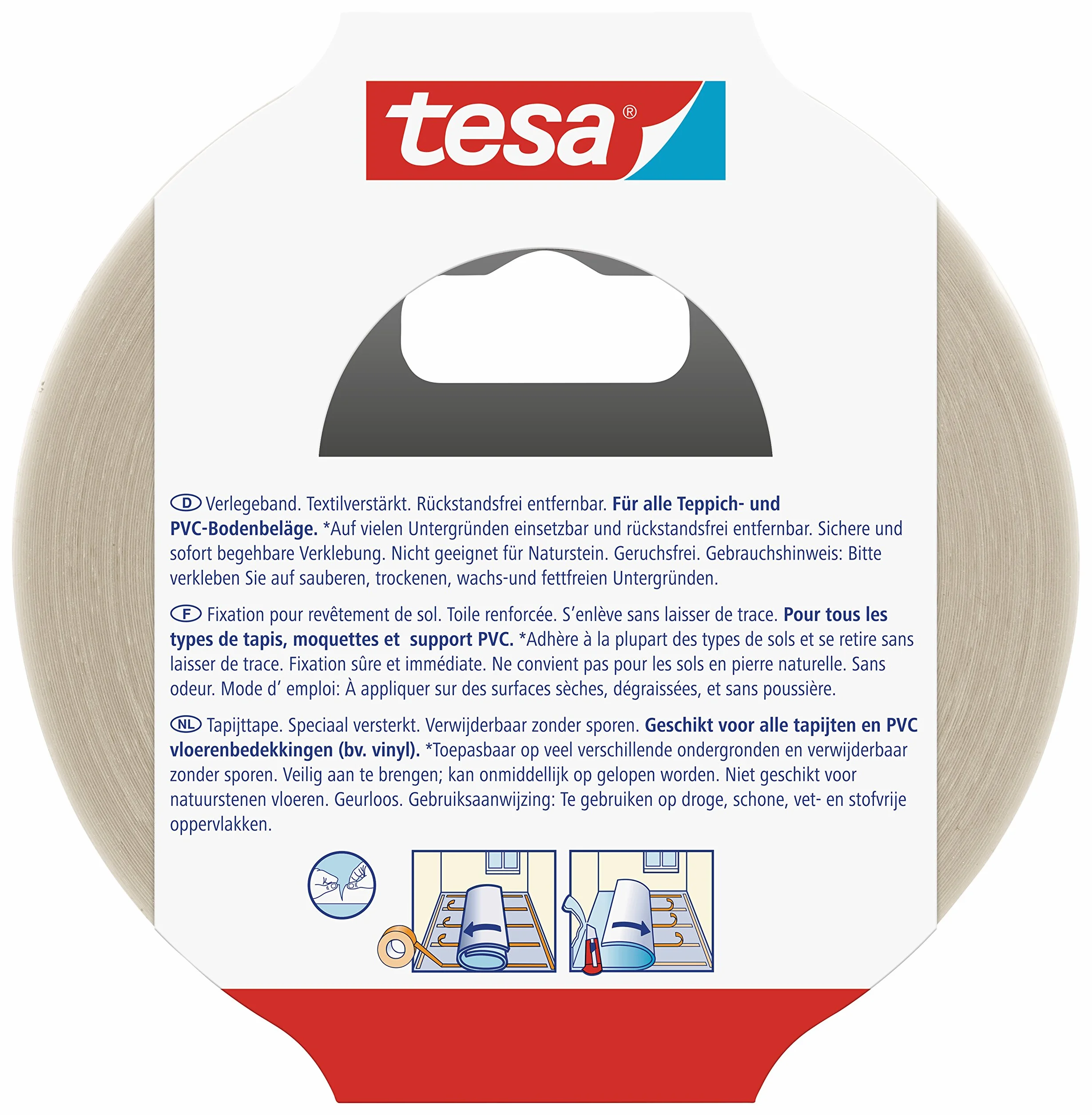 Tesa Removable 55735-00014-11 Taśma Dwustronnie Klejąca, Bezbarwny, 25m x 50mm