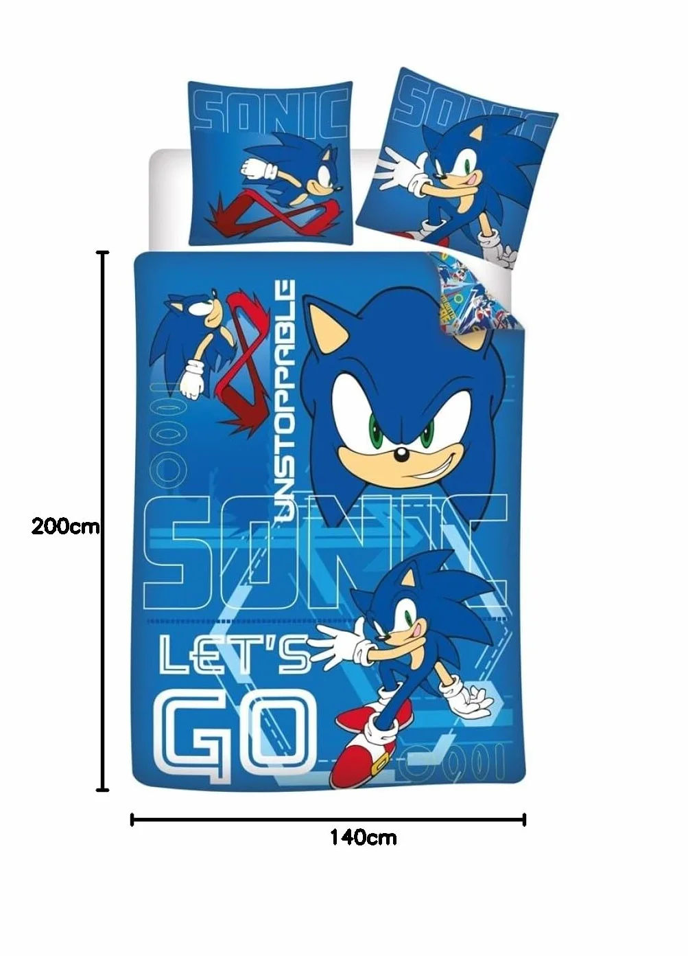 Aymax Komplet pościeli Sonic Le Heisson, dla 1 osoby, poszwa na kołdrę 140 x 200 cm + poszewka na poduszkę 65x65 cm, bawełna poliestrowa