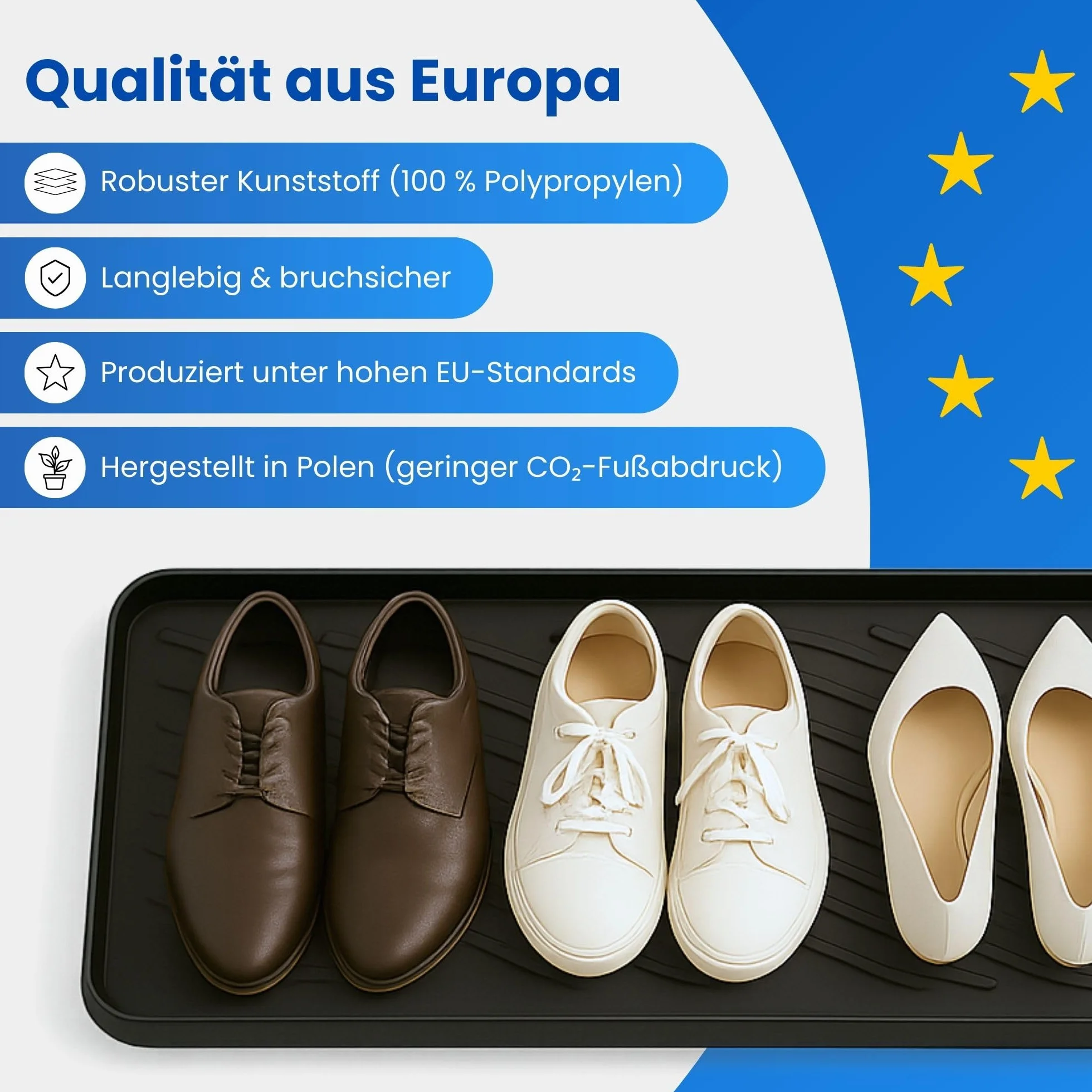 Bestlivings Tacka ociekowa na buty (2 sztuki w opakowaniu – beżowa) mata na buty z wysoką krawędzią (50 x 38 x 2,5 cm) – podkładka ociekowa, mata na buty do domu i ogrodu – wodoszczelna