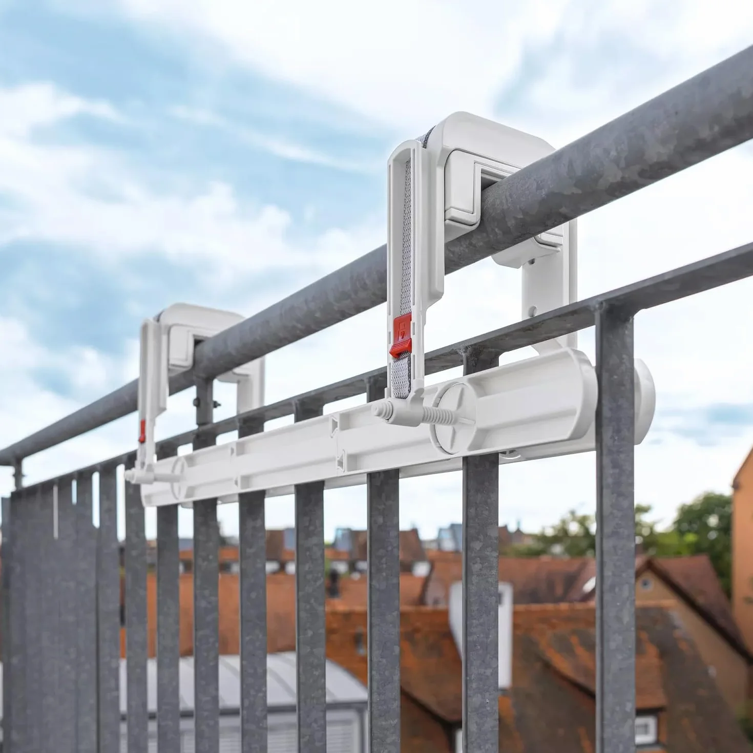 LECHUZA - Akcesoria, uchwyt na skrzynkę balkonową Duo, zestaw adapterów (4-częściowy), biały, 4,5 x 48 x 20 cm, do skrzynek balkonowych BALCONERA, 19025