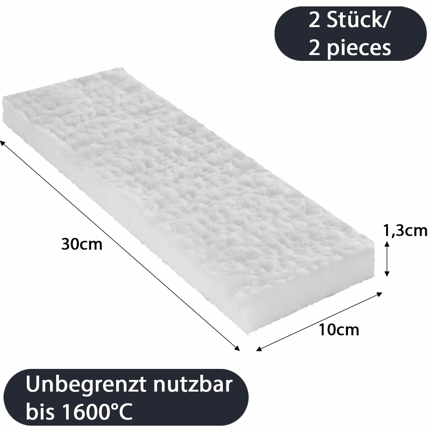 BioFlex 30 x 10 x 1,3 cm gąbka ceramiczna do oryginalnego etanolu, 2 sztuki w zestawie Moritz