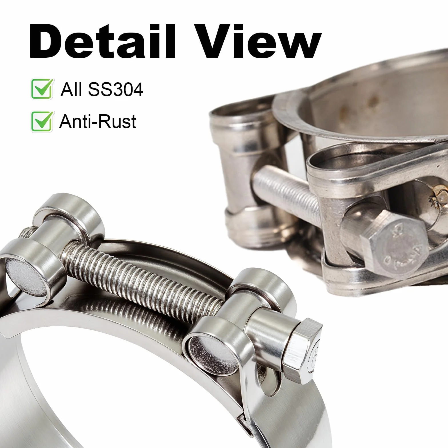 4 sztuki obejmy śrubowe ze stali nierdzewnej 48-51 mm obejmy do węża T Bolt obejmy do rury wydechowej Heavy Duty, antykorozyjne, Quick Release, uniwersalne, pasują do samochodów, statków