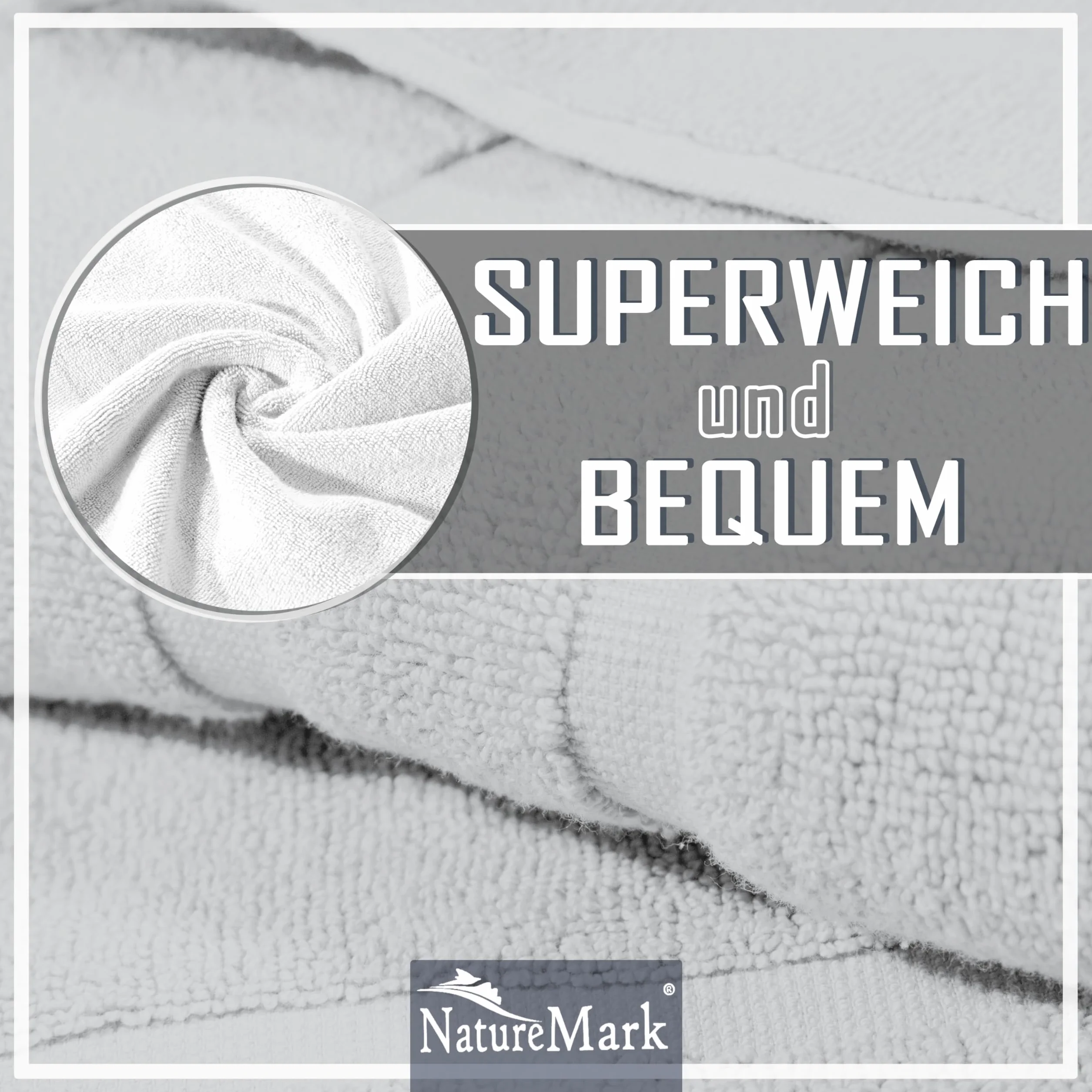 NatureMark Dywanik łazienkowy 100% bawełna 50 x 80 cm dwupak biały