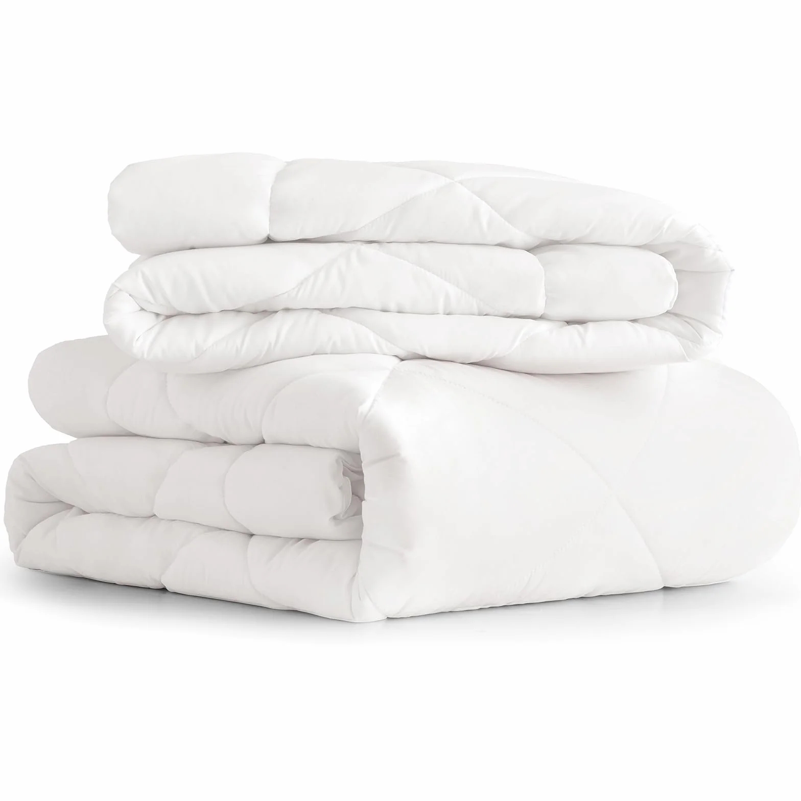 CozyLux Kołdra 260 x 240 4 pory roku 3 w 1 (150 g/m² + 300 g/m²= 450 g/m²) Lekka kołdra + połowa sezonu = ciepła zima z zatrzaskami, 240 x 260 biały