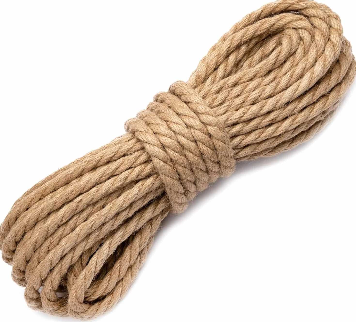 Lina jutowa 8 mm x 25 m – naturalna lina konopna z włókien jutowych, wytrzymała lina do ogrodu, drapakowania, do majsterkowania, dekoracji, opakowania, makramy