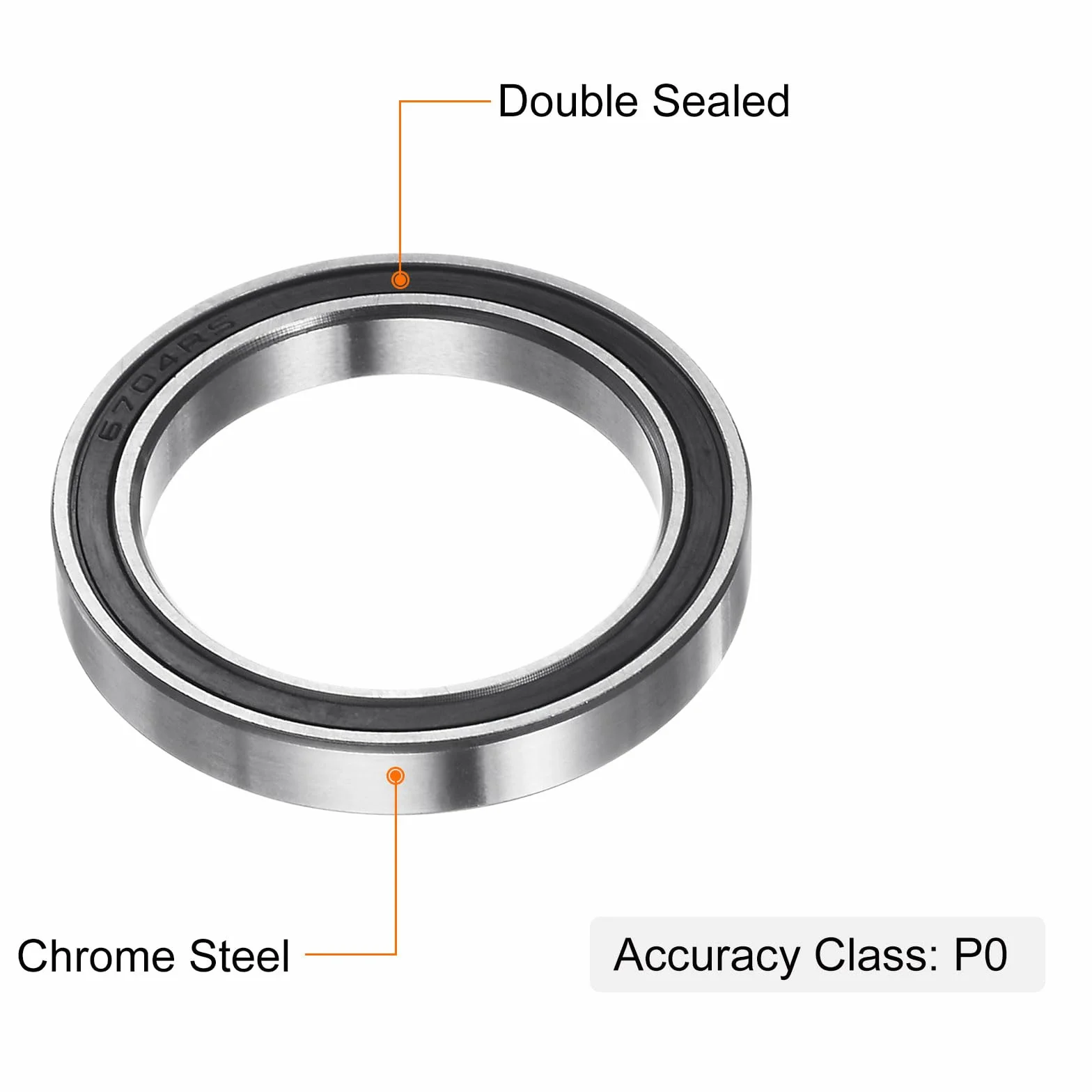 sourcing map 10 sztuk 6704-2RS łożyska kulkowe rowkowe ze stali chromowej, podwójnie uszczelnione gumą łożysko 20 mm x 27 mm x 4 mm