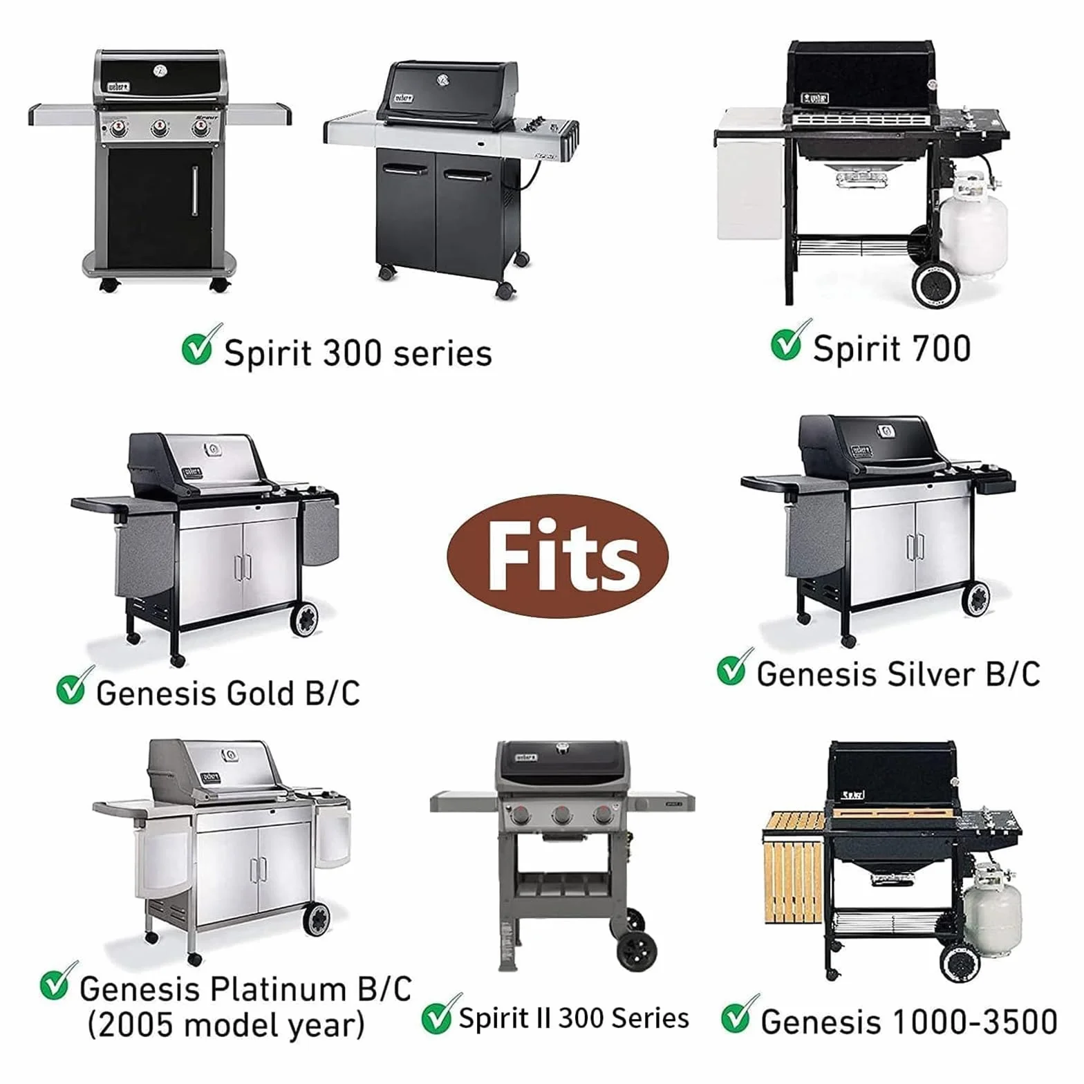 GFTIME 7638 Płyta grillowa 44,5 cm do grilla gazowego Weber Spirit I II E310 E320 E330 S310 S320 S330, żeliwna płyta grillowa, części zamienne do Weber Spirit 300 Series, 1 sztuka