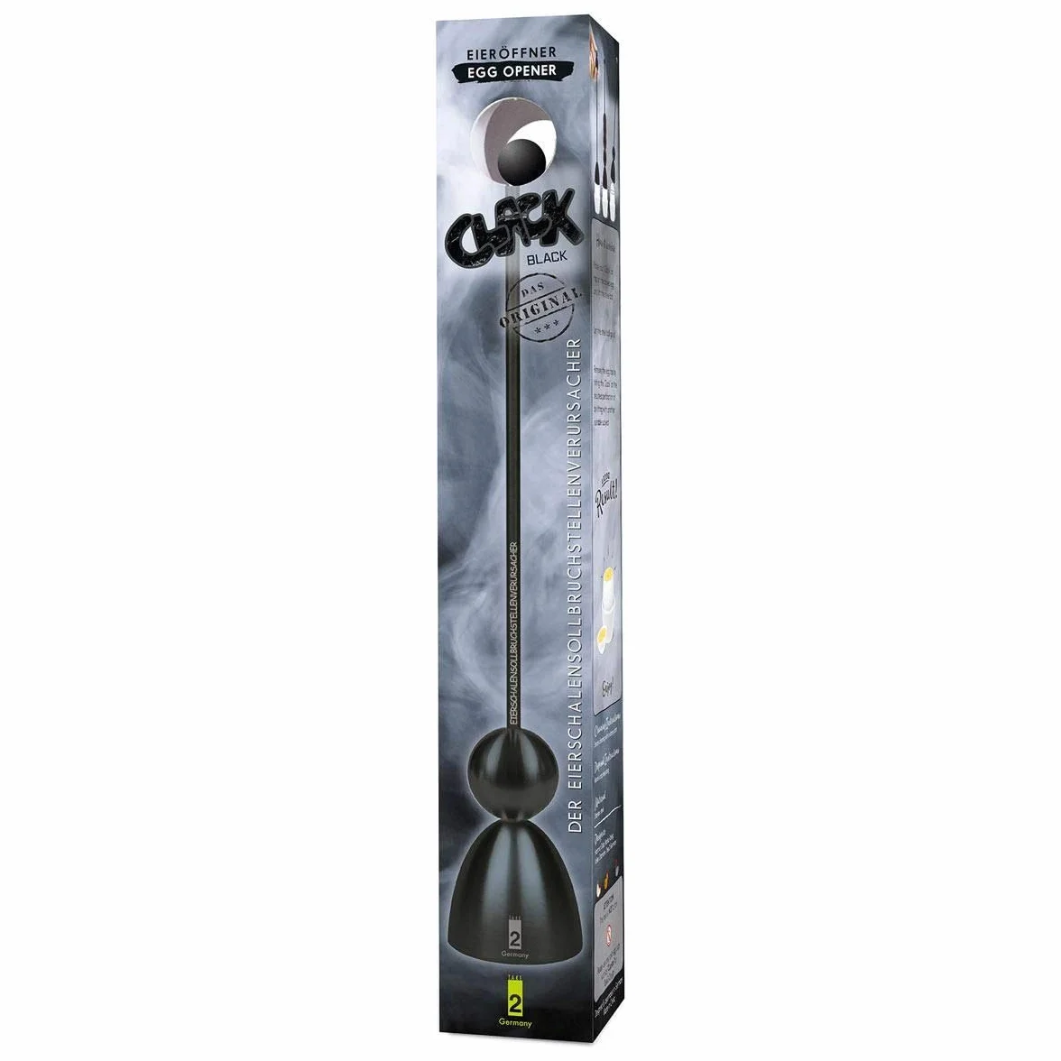 Clack otwieracz do jajek Black Edition, matowy czarny, silikonowa kulka czarna