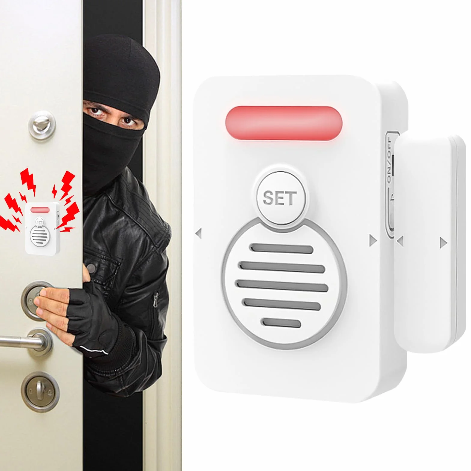 Alarm do drzwi zamrażarki, regulowane urządzenie do przypomnienia głosowego, powiadomienia z baterii do sklepu, biznesu, szkoły, garażu, piwnicy, 1 zestaw