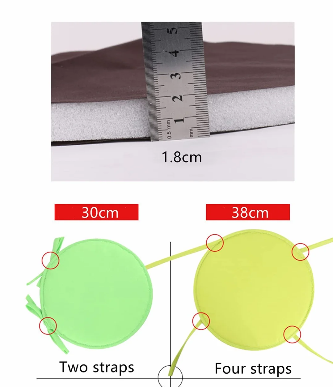 Kolorowe poduszki na krzesła do wnętrz/na zewnątrz Okrągłe poduszki do siedzenia Ogród Patio Poduszki domowe - Średnica 30 cm / 38 cm, Obicia na poduszki do mebli ogrodowych