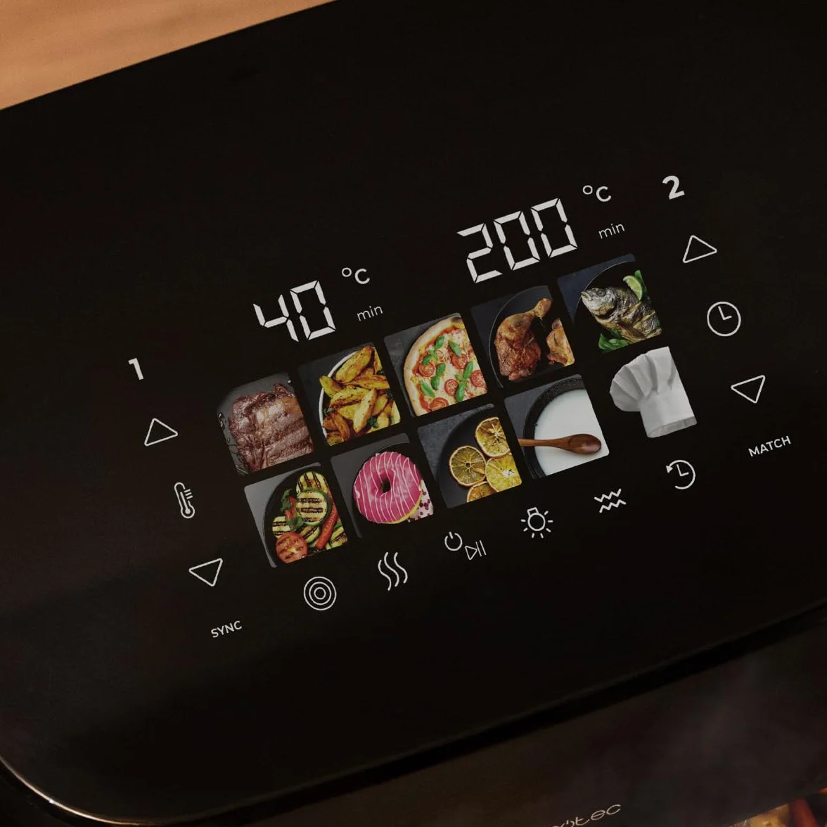 Cecotec Frytkownica powietrzna 10 l, frytkownica powietrzna Cecofry&Grill Smokin 11000, 2200 W, frytkownica 3 w 1, grill, płyta grillowa, zintegrowana wędzarnia, 10 menu, temperatura 40-200°C,