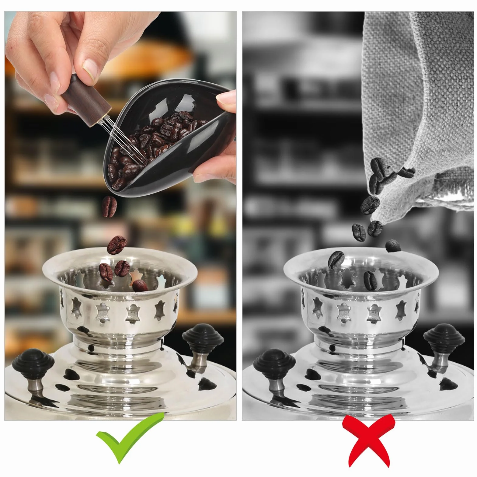 Zestaw Akcesoriów Kawowych: Kubek Dozowania 35g, Butelka z Rozpylaczem, Mieszadło Espresso, Łyżeczki, Ceramiczna Tacka