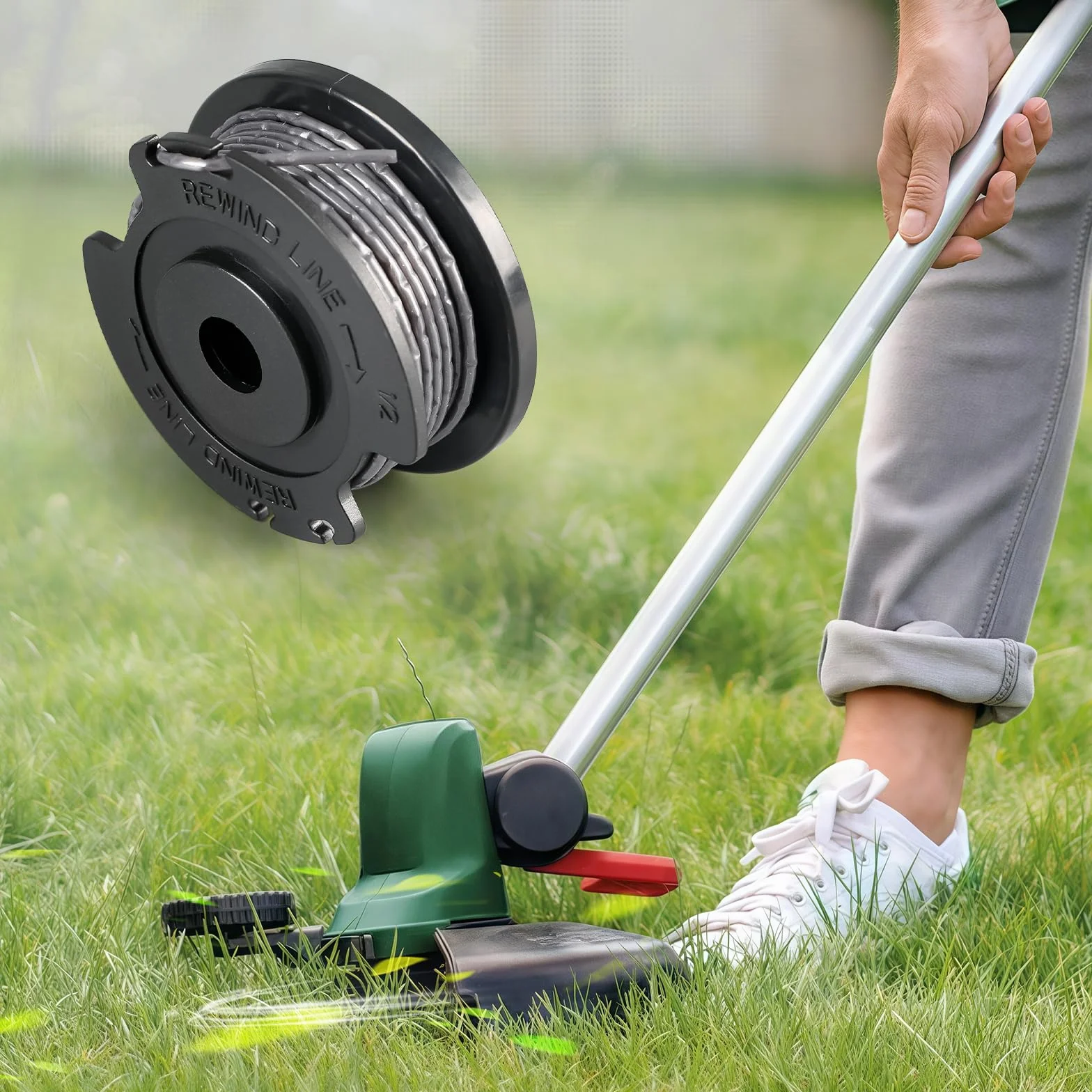 CDIYTOOL F016800569 Szpula do podkaszarki kompatybilna z Bosch ART 23 SL 26 SL, EasyGrassCut 18, 23, 26, 18-230, 18-260, 0,065"/1,65 mm, 4,9 m szpula do podkaszarki, zamiennik F016800385 (4 szt.)