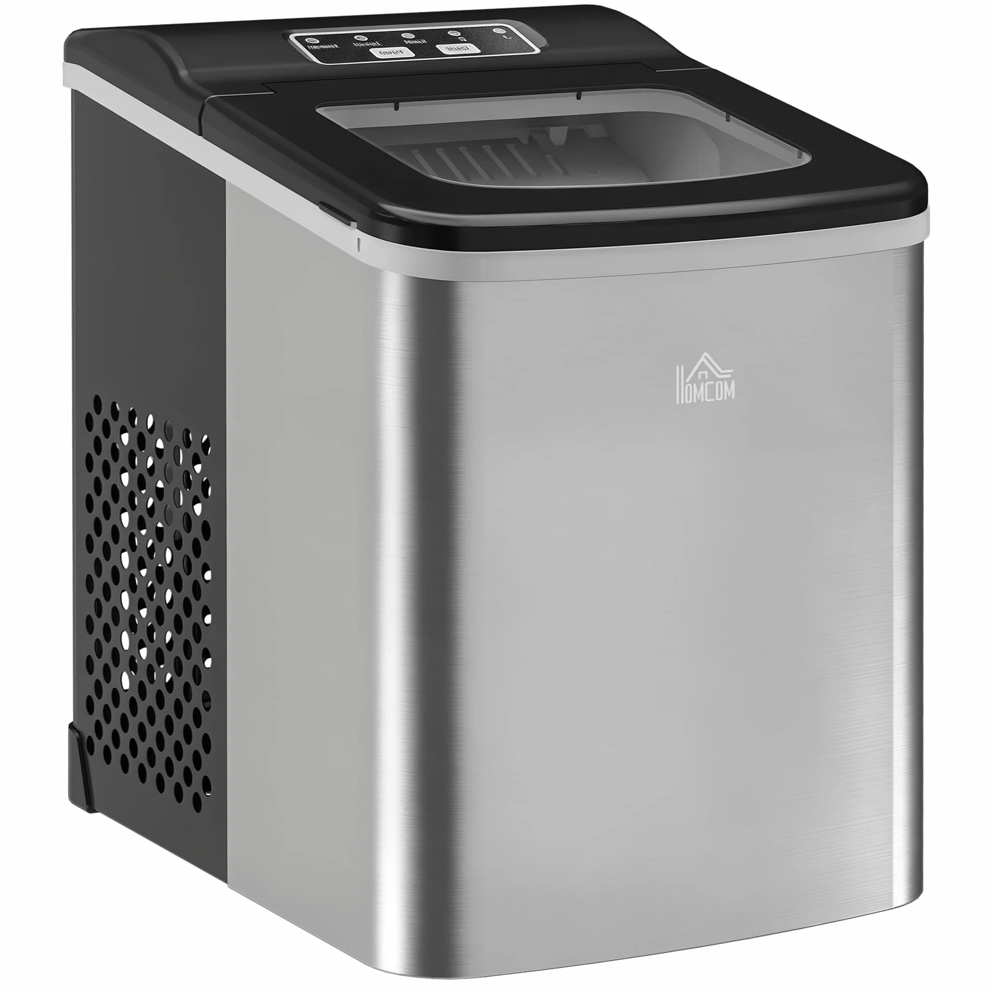 HOMCOM Kostkarka do lodu 9 kostek gotowa w 8 minut 12 kg/24h samoczyszcząca przenośna czarna