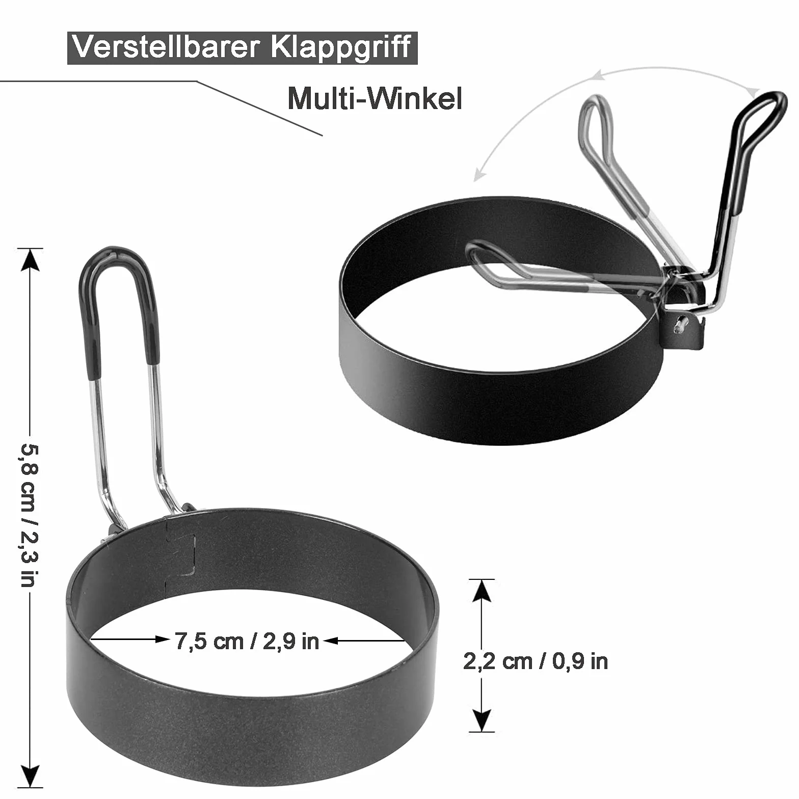 Foremki do jajek sadzonych nieprzywierające 7,5 cm 4 sztuki