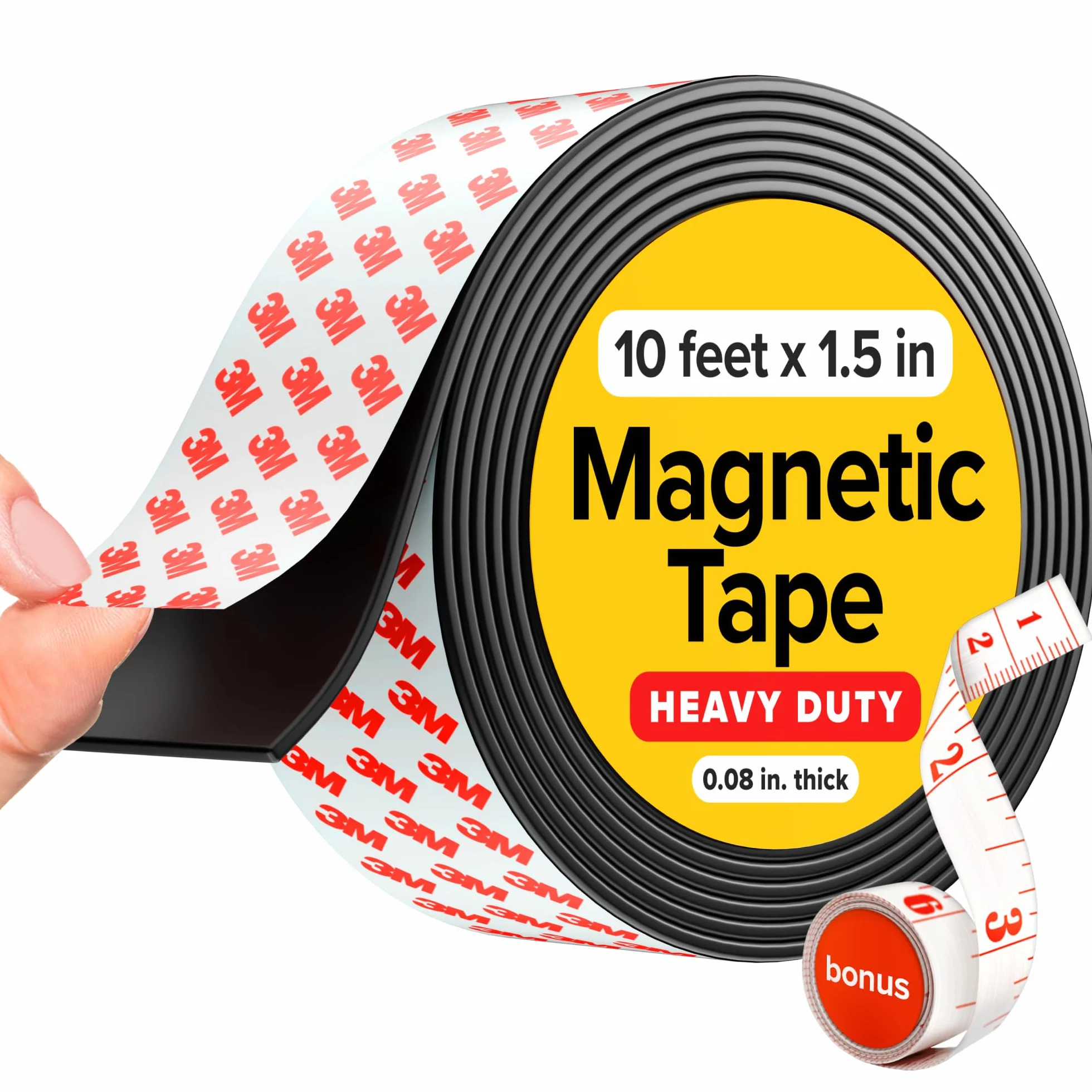 Elastyczna taśma magnetyczna – szeroka taśma magnetyczna 3,8 cm x 3 m z mocnym klejem, rolka magnetyczna premium do majsterkowania i projektów rękodzielniczych, magnesy samoprzylepne do lodówki i