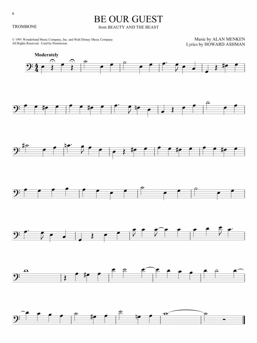 101 disney songs for trombone