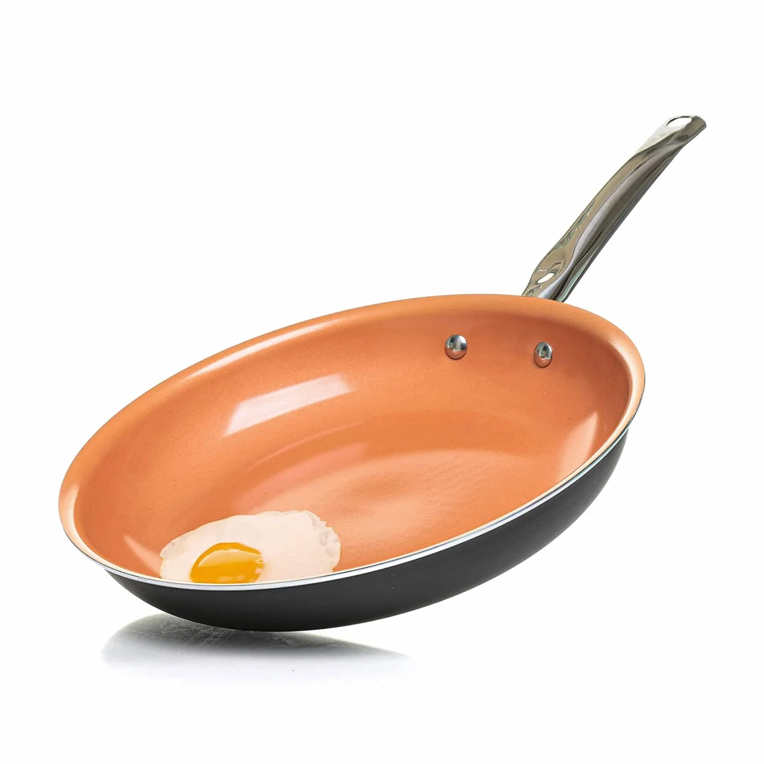 Patelnia nieprzywierająca ceramiczna 26 cm indukcyjna miedziana do zdrowego gotowania