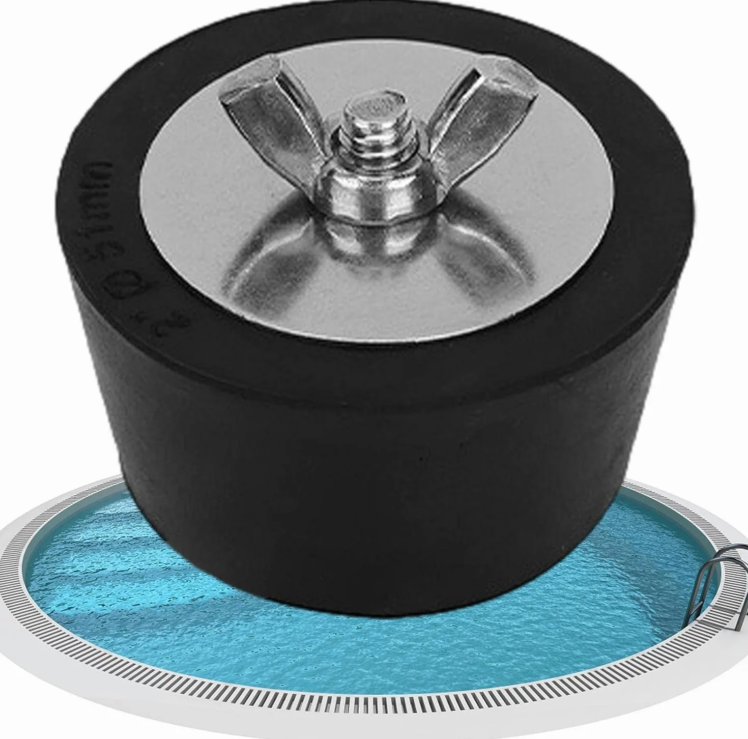 2 szt. korek do zimowego basenu, gumowa wtyczka do basenu, zimowa wtyczka rozszerzająca z metalowymi śrubami do basenów naziemnych (51 mm)