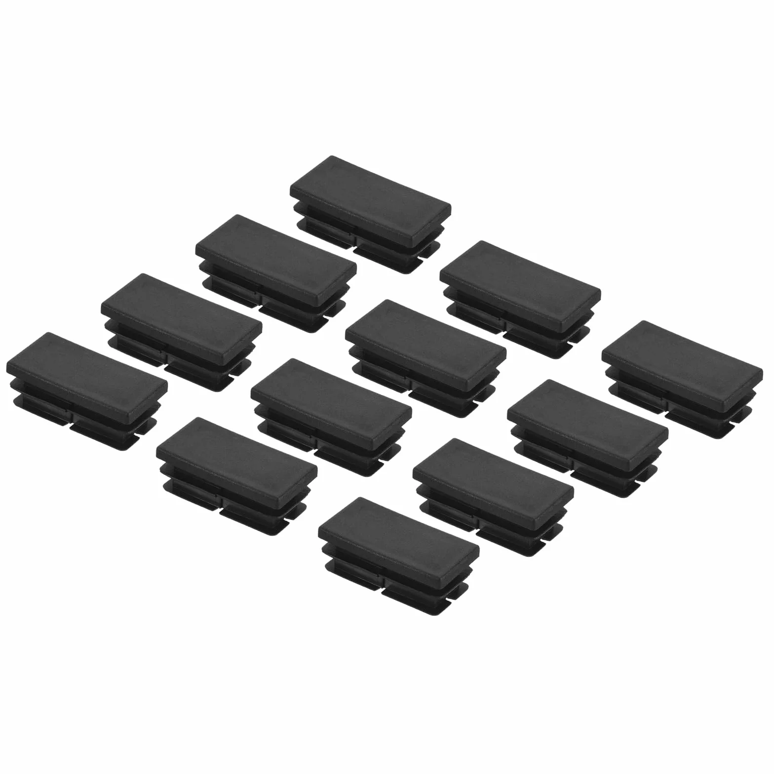 QUARKZMAN 20 x 40 mm prostokątna wkładka rurowa x 12 szt. plastikowych zaślepek do mebli zamiennych [czarne]