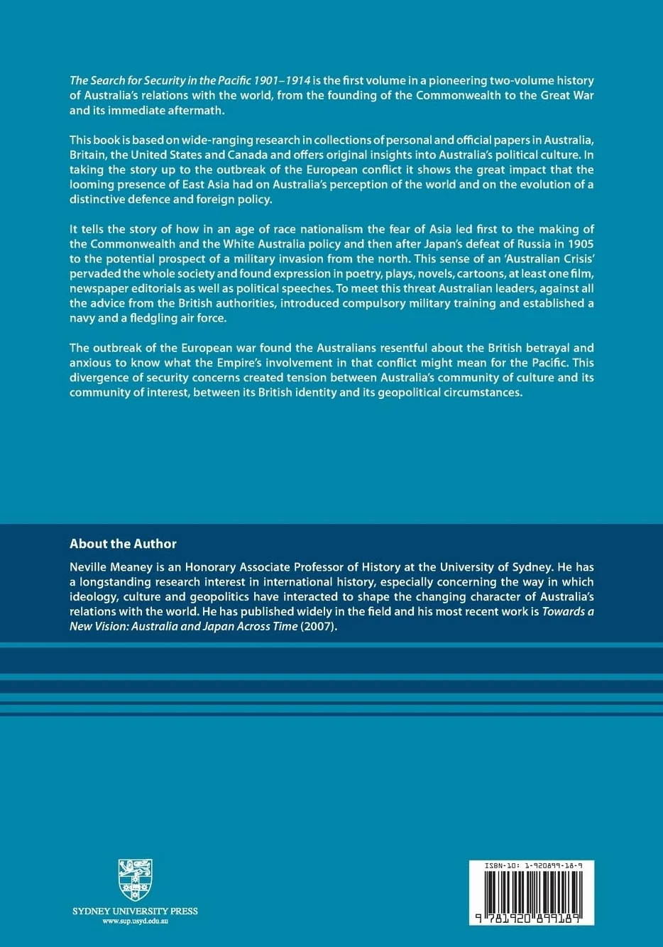 The Search for Security in the Pacific 1901-1914: A History of Australian Defence and Foreign Policy 1901-23: Volume 1