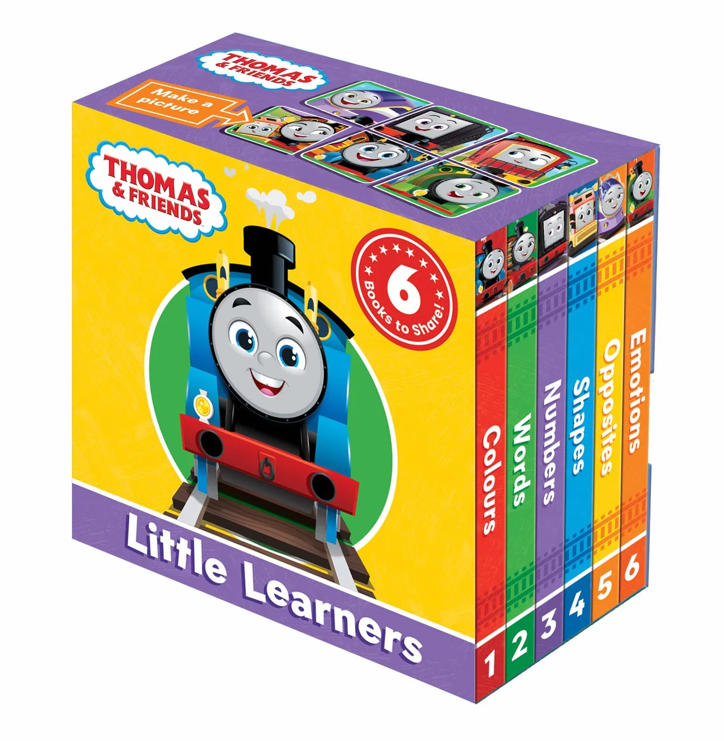 THOMAS & FRIENDS LITTLE LEARNERS POCKET LIBRARY: With 6 illustrated mini early learning books, this slipcase is perfect for young fans aged 10 months and over
