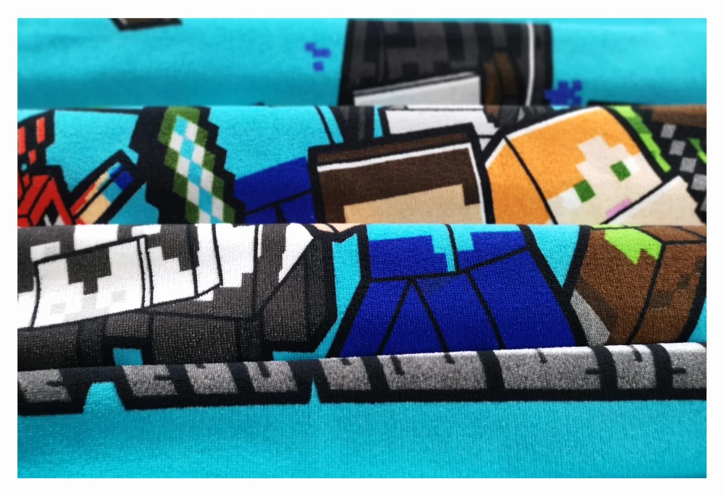 Theonoi Ręcznik dziecięcy, ręcznik kąpielowy, ręcznik plażowy, 70 x 140 cm, poliester (Minecraft Steve Alex)