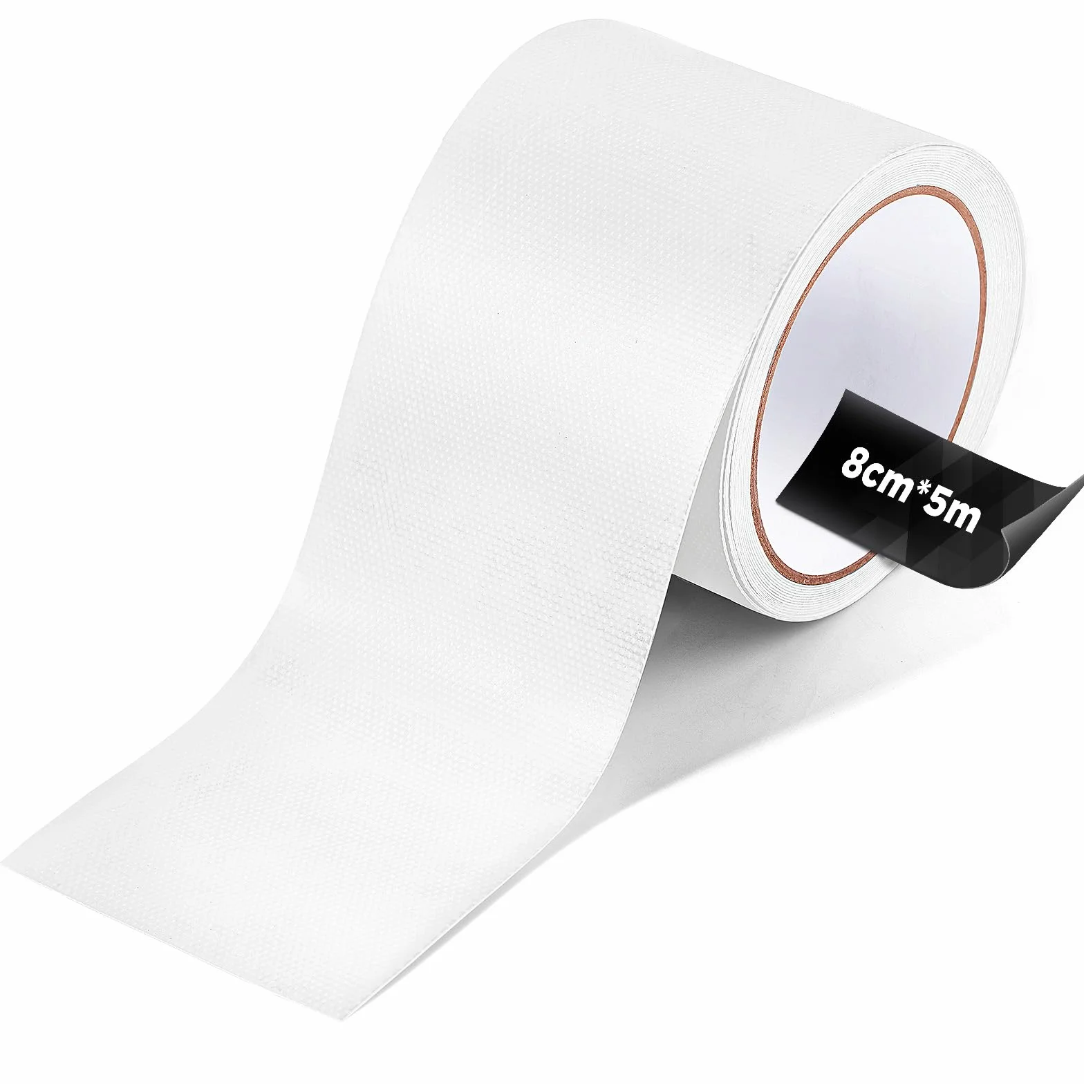 ecooe PVC Taśma plandekowa, taśma naprawcza 5M x 8CM, wodoodporna taśma do namiotu, parasola, pawilonu, plandeki, plandeki do ciężarówki, markizy, markizy, taśma do naprawy namiotu biały